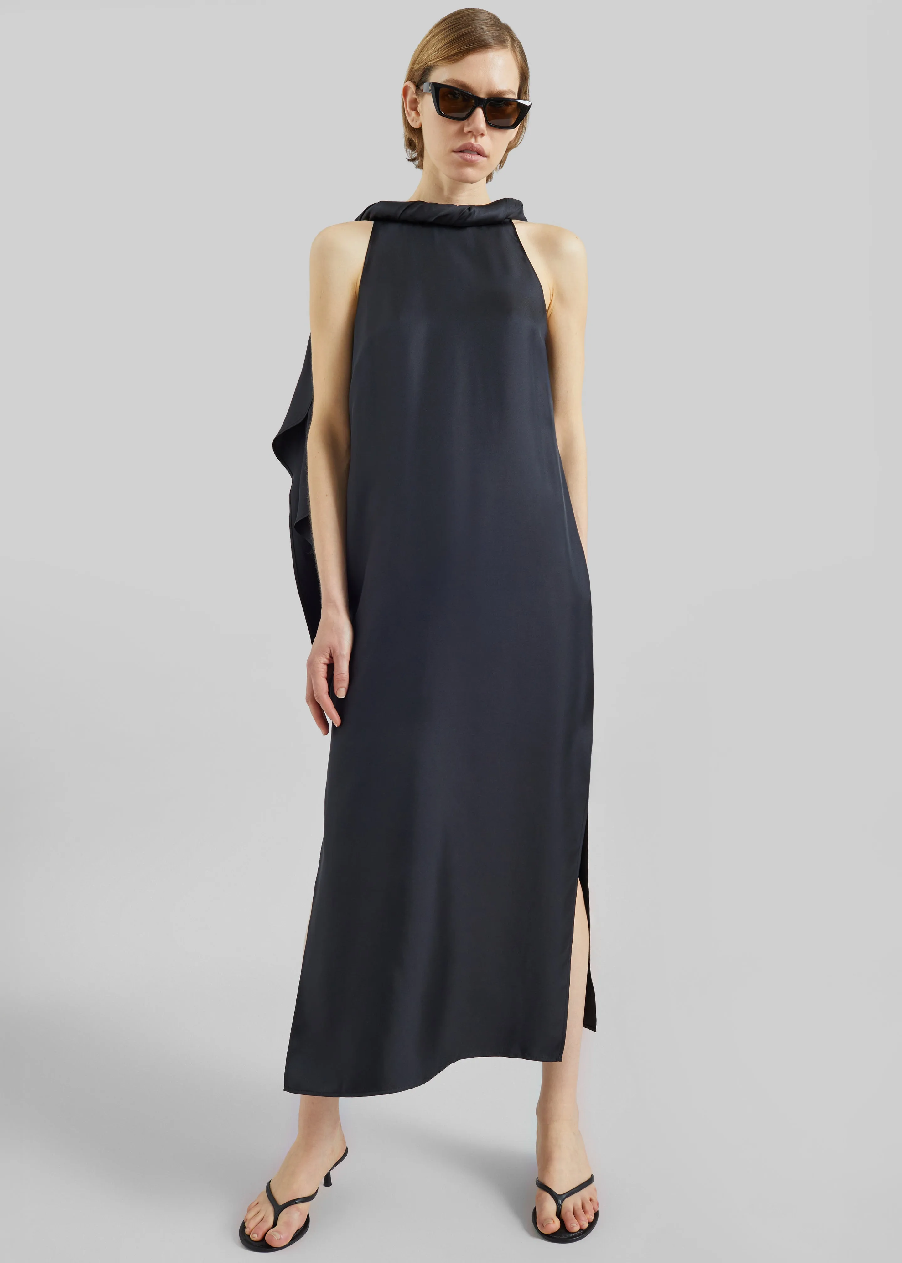 Loulou de Saison Susan Twisted Collar Dress - Black sold by Frankie Shop product image thumbnail 3