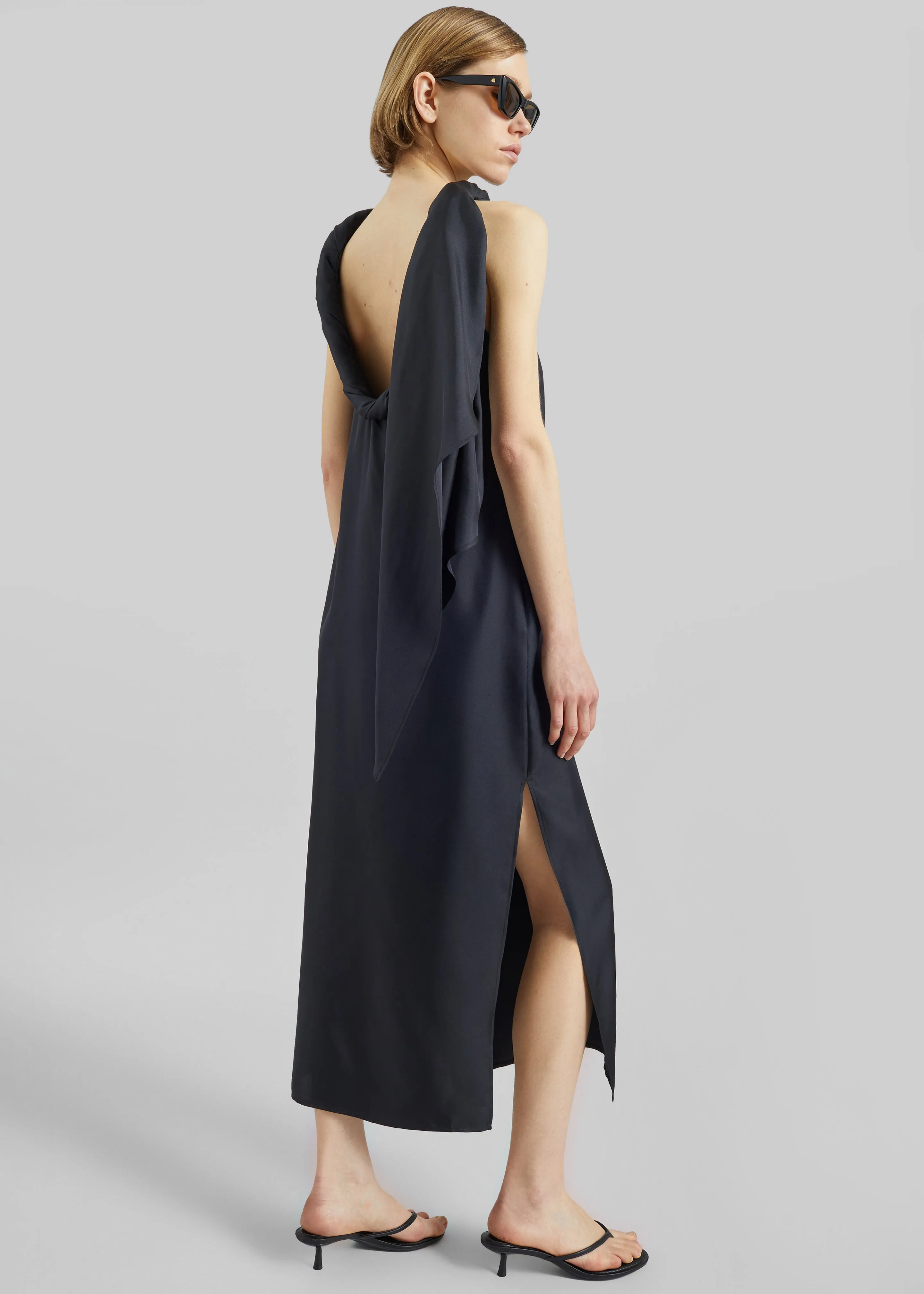 Loulou de Saison Susan Twisted Collar Dress - Black sold by Frankie Shop product image thumbnail 5
