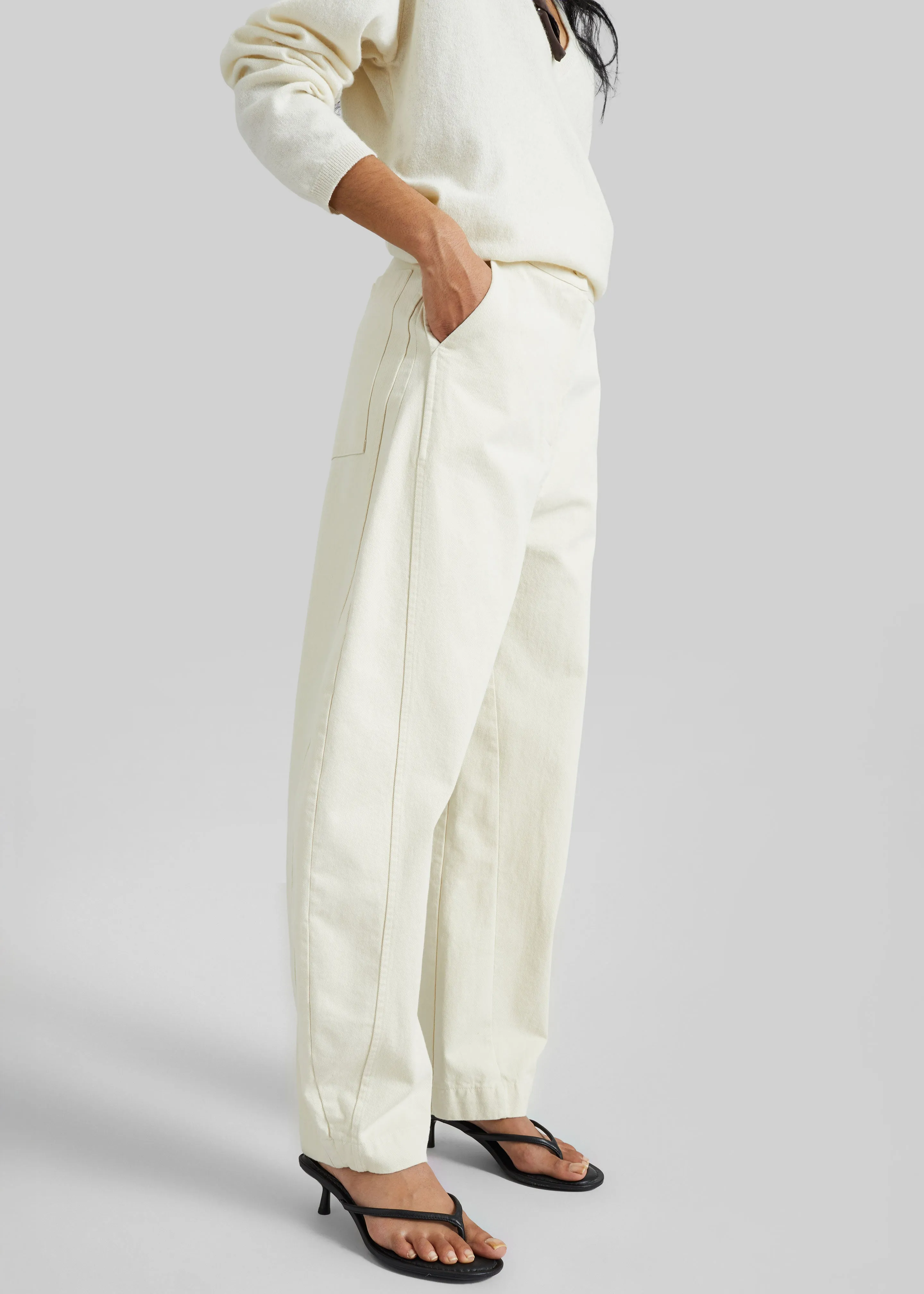 Noyon Barrel Leg Pants - Cream sold by Frankie Shop product image thumbnail 3