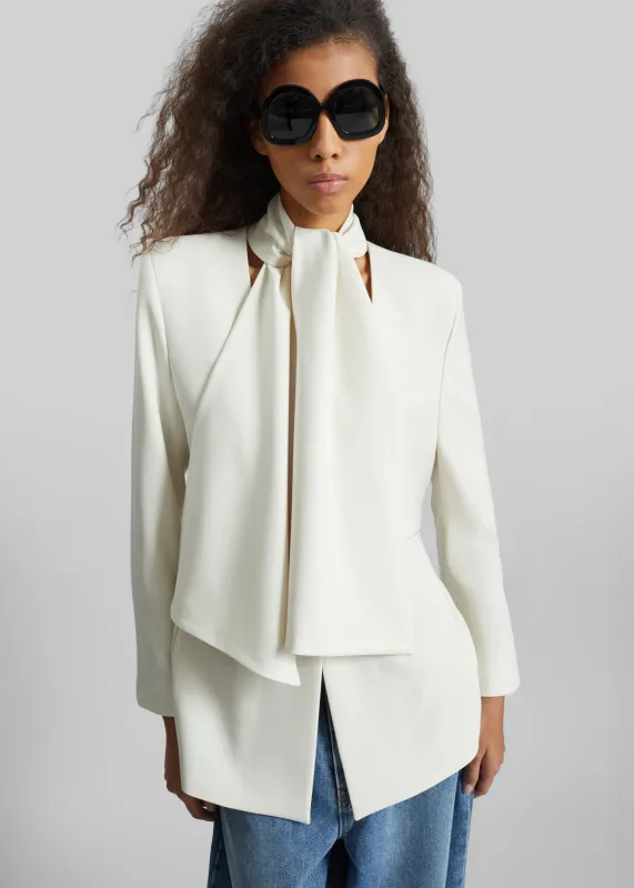 Seika Scarf Blazer - Ivory made by Frankie Shop