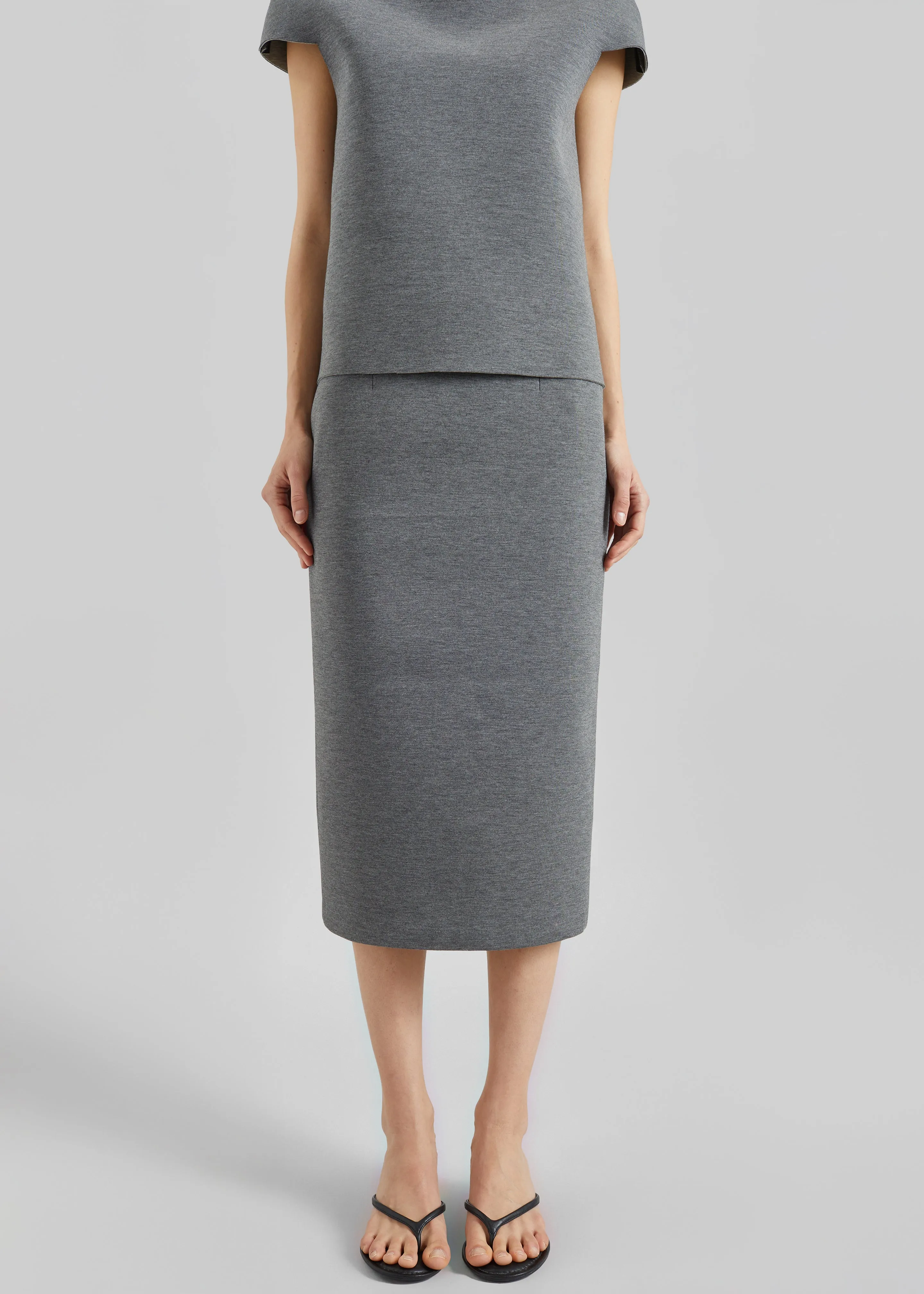 Anya Neoprene Midi Skirt - Grey Melange sold by Frankie Shop product image thumbnail 2