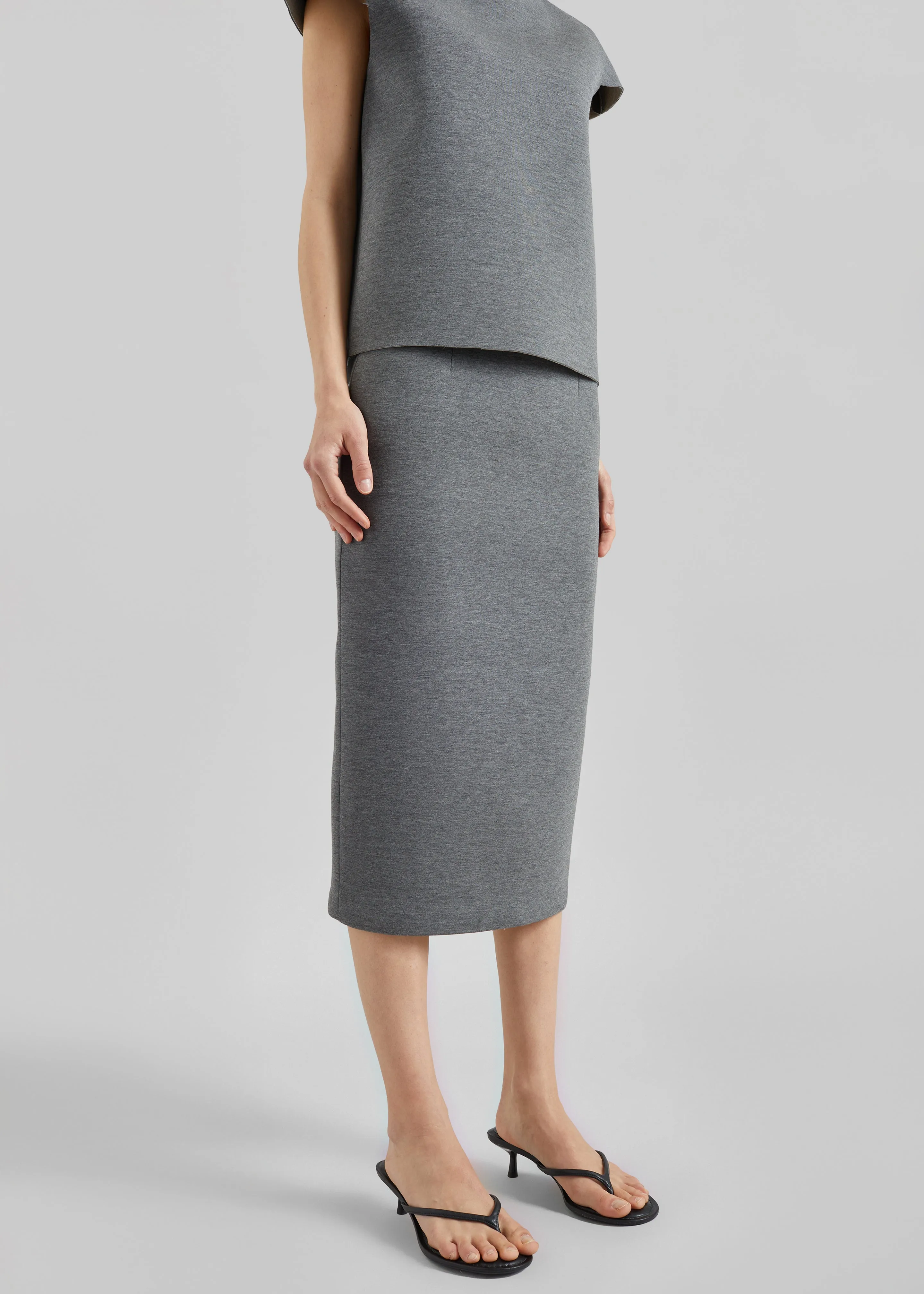 Anya Neoprene Midi Skirt - Grey Melange sold by Frankie Shop product image thumbnail 4