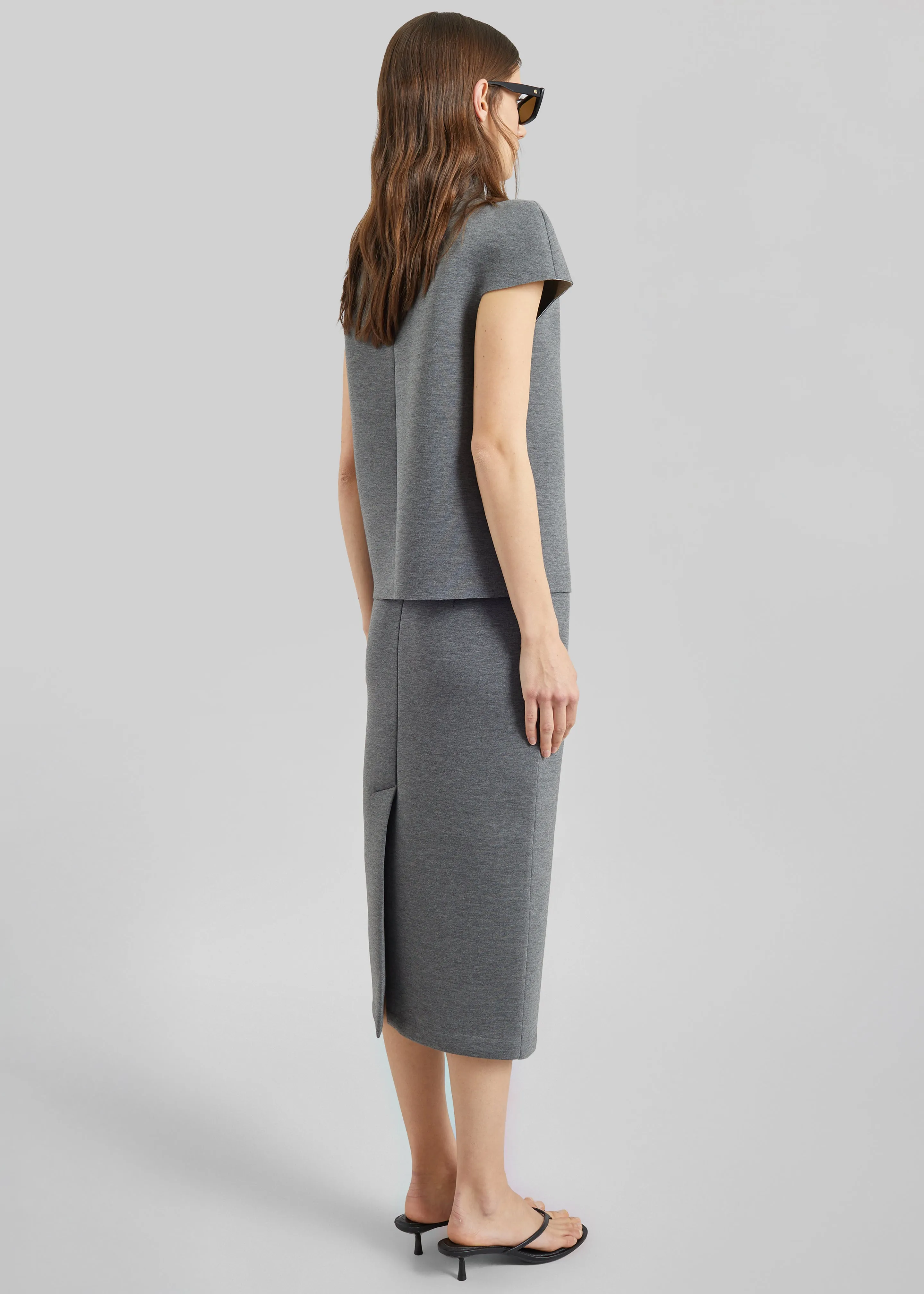 Anya Neoprene Midi Skirt - Grey Melange sold by Frankie Shop product image thumbnail 5