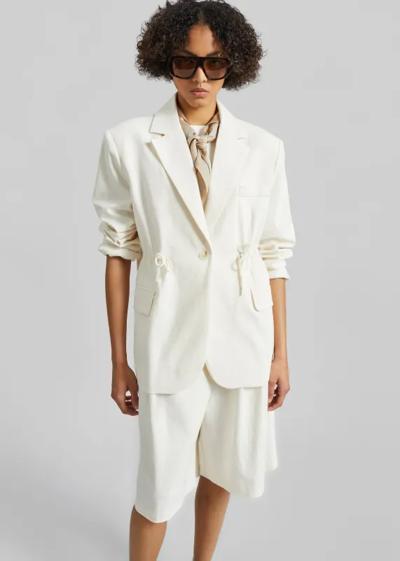Altea Drawstring Blazer - Ivory made by Frankie Shop