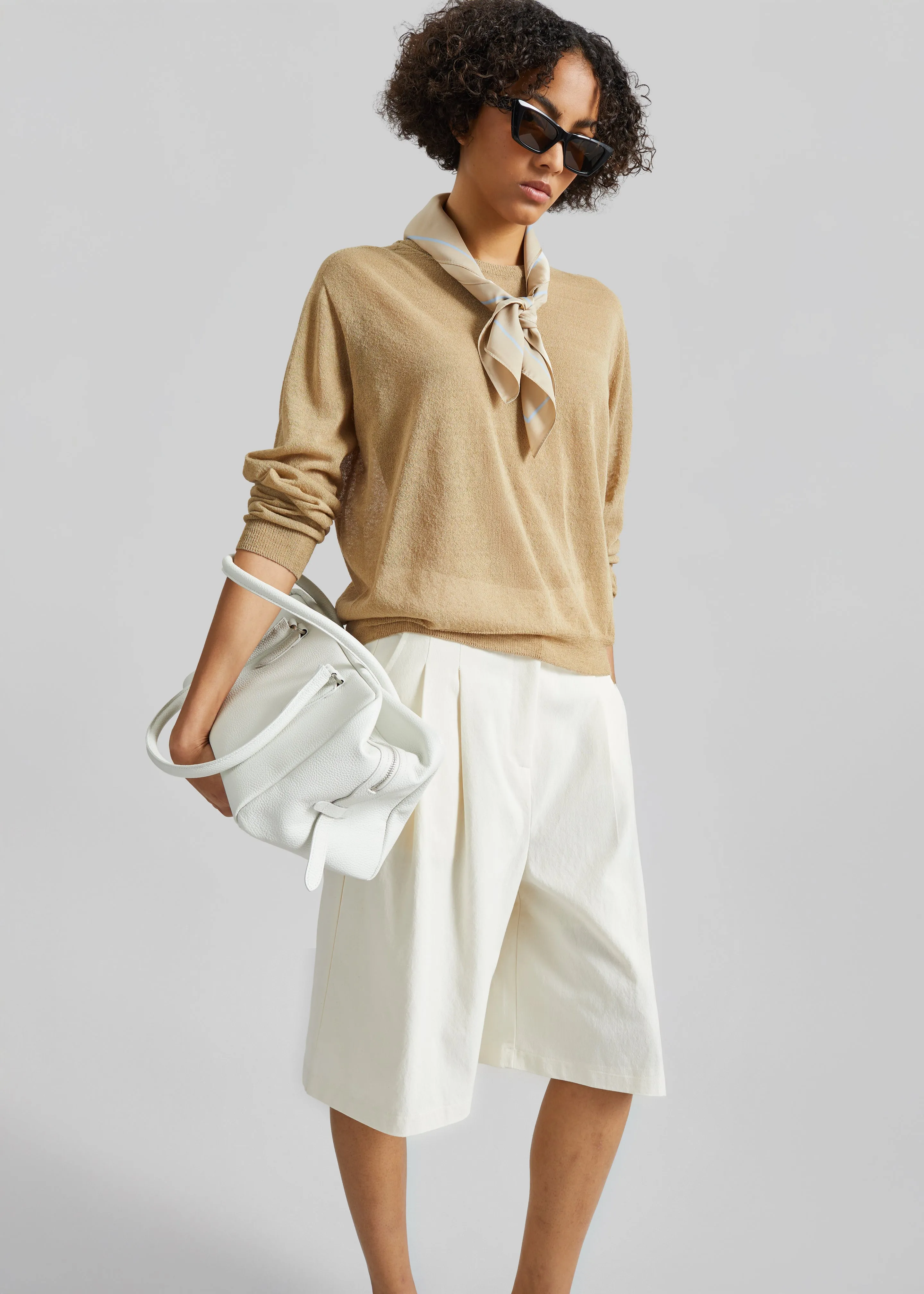 Altea Pleated Bermuda Shorts - Ivory sold by Frankie Shop product image thumbnail 4