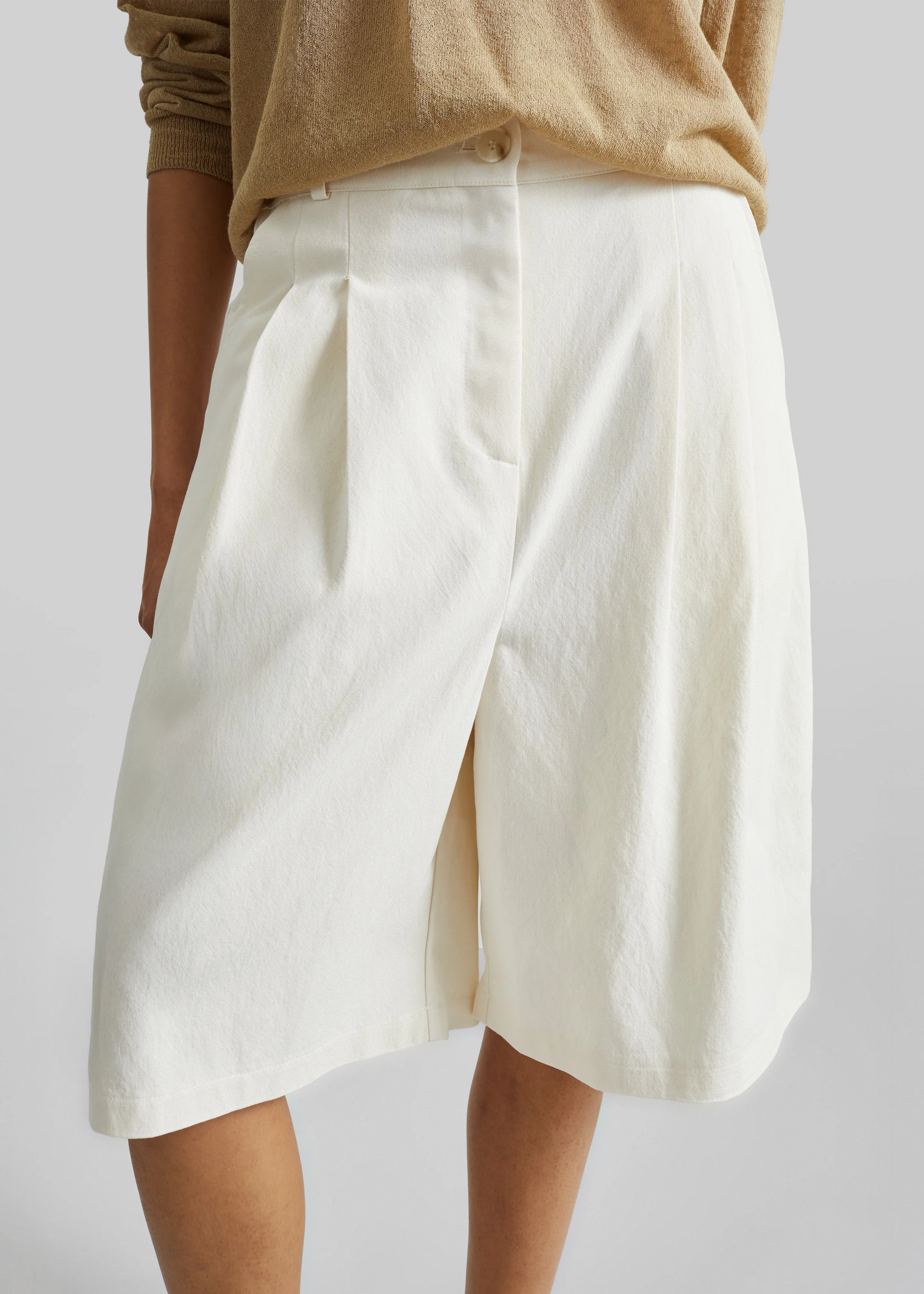 Altea Pleated Bermuda Shorts - Ivory sold by Frankie Shop product image thumbnail 3