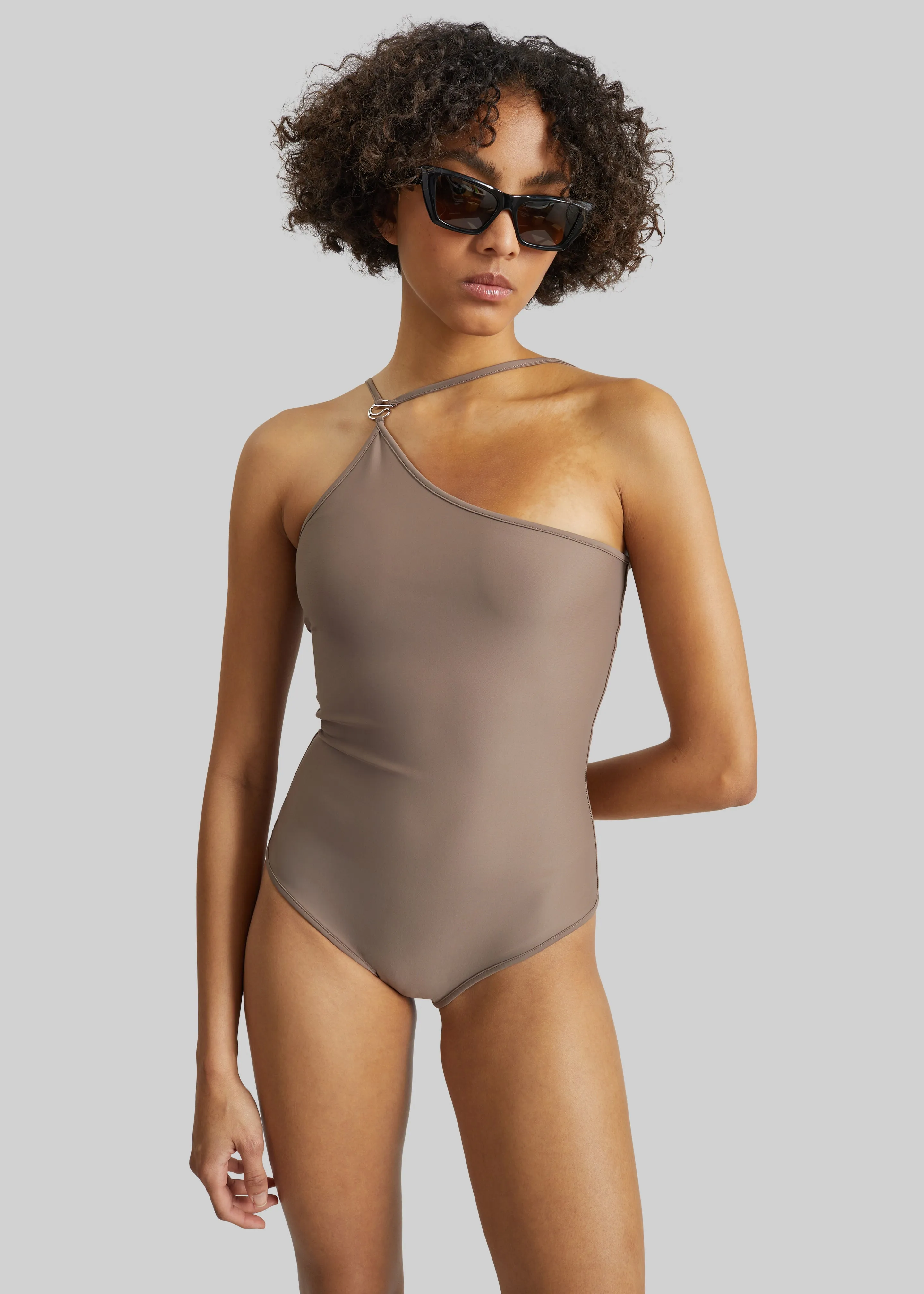 Coperni One Shoulder Swimsuit - Brown sold by Frankie Shop product image thumbnail 3