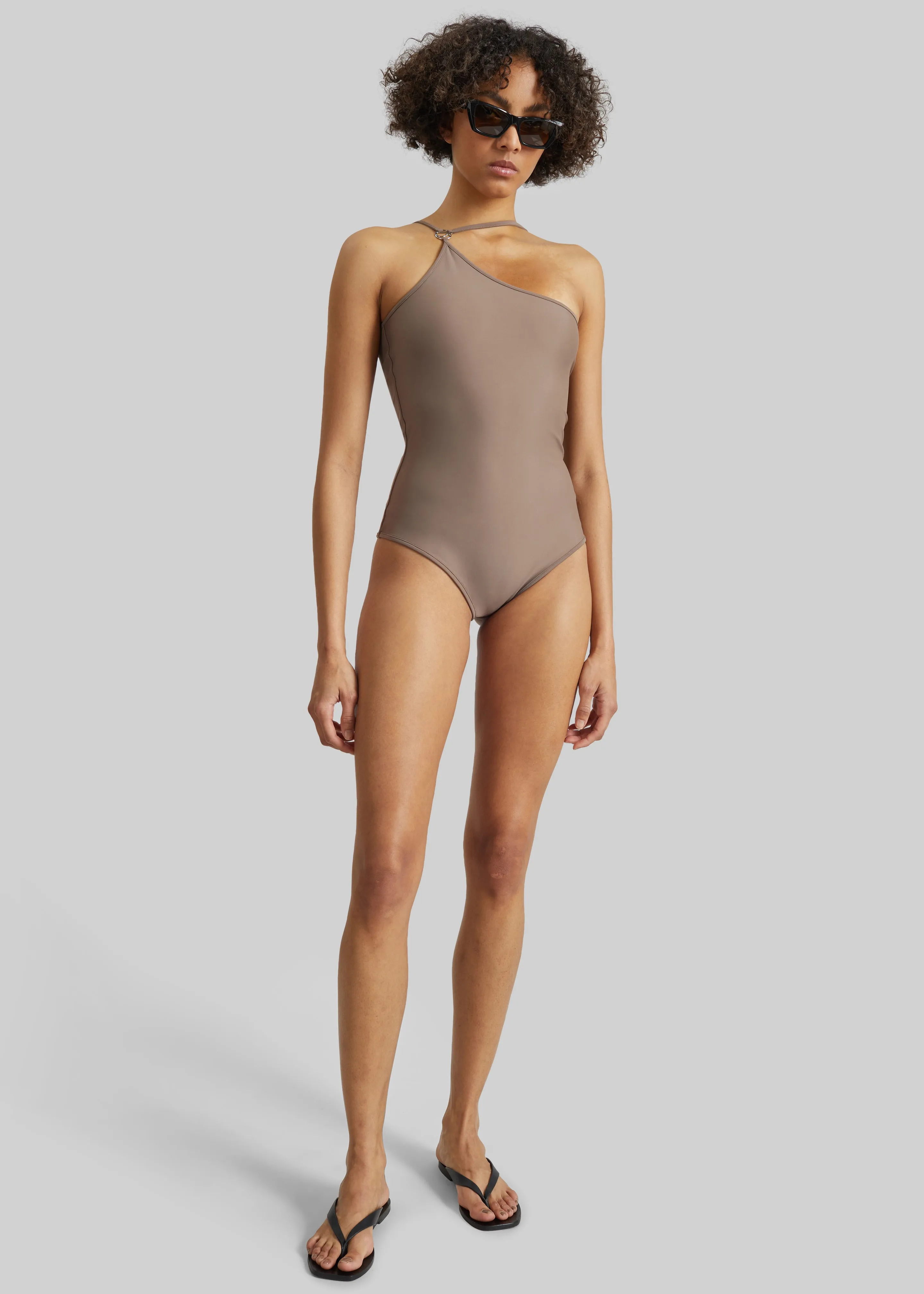 Coperni One Shoulder Swimsuit - Brown sold by Frankie Shop