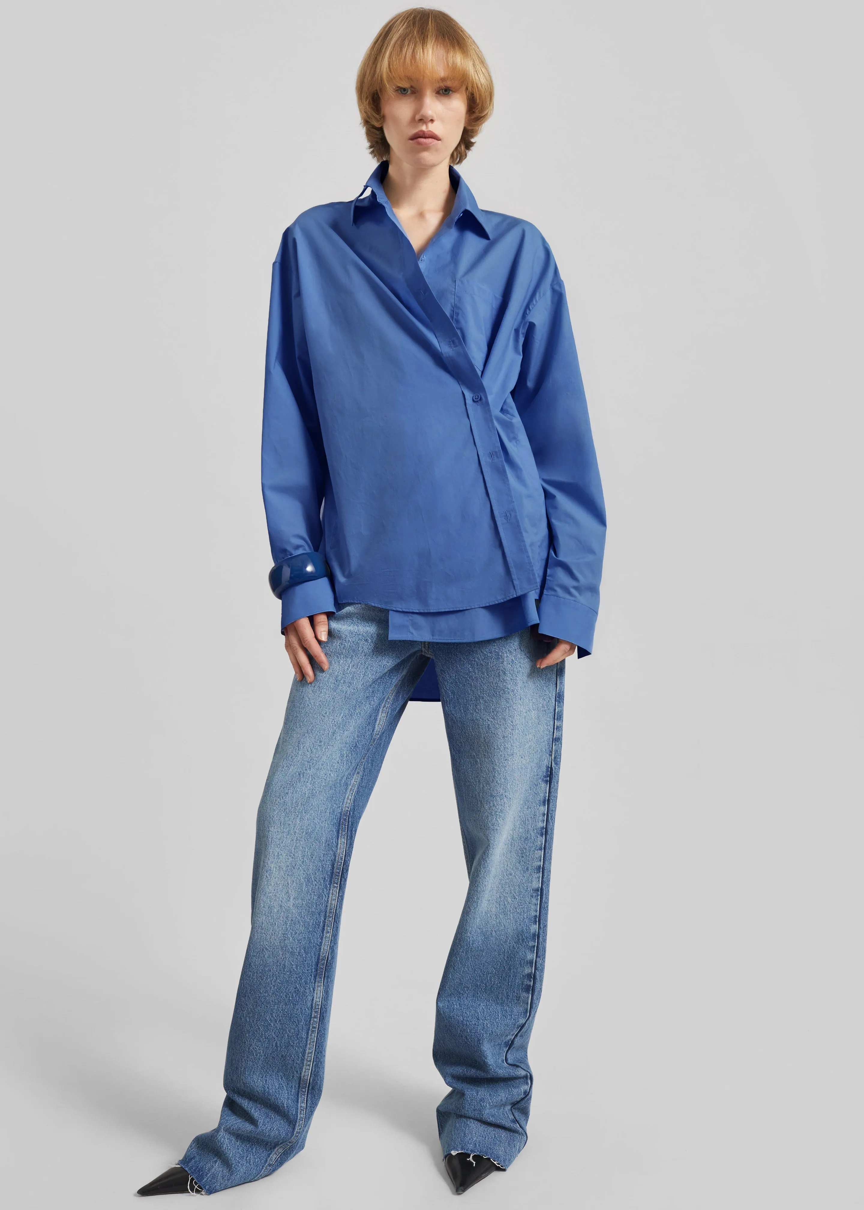 Ornella Side Button-Up Shirt - Cobalt sold by Frankie Shop product image thumbnail 4
