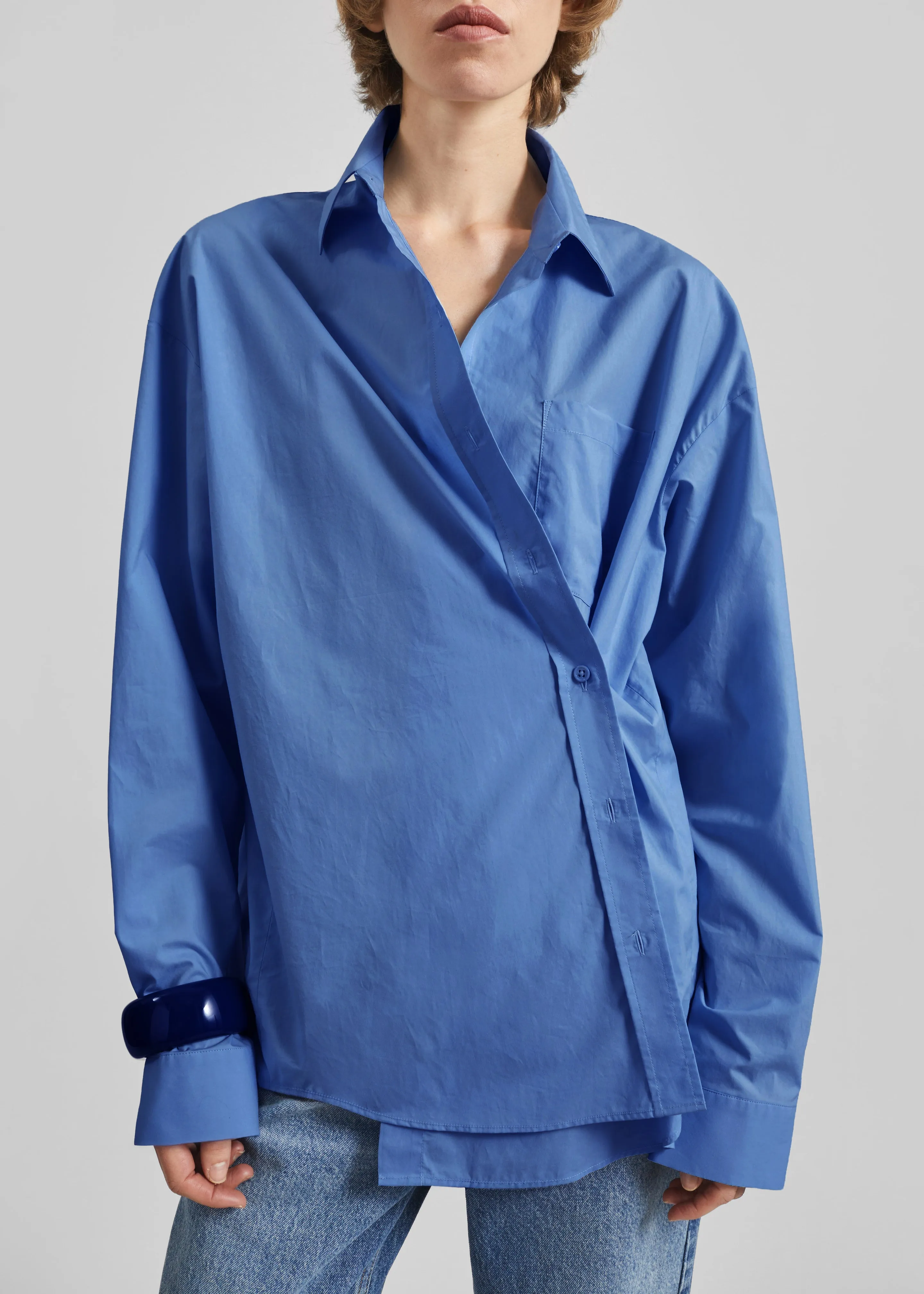 Ornella Side Button-Up Shirt - Cobalt sold by Frankie Shop product image thumbnail 2