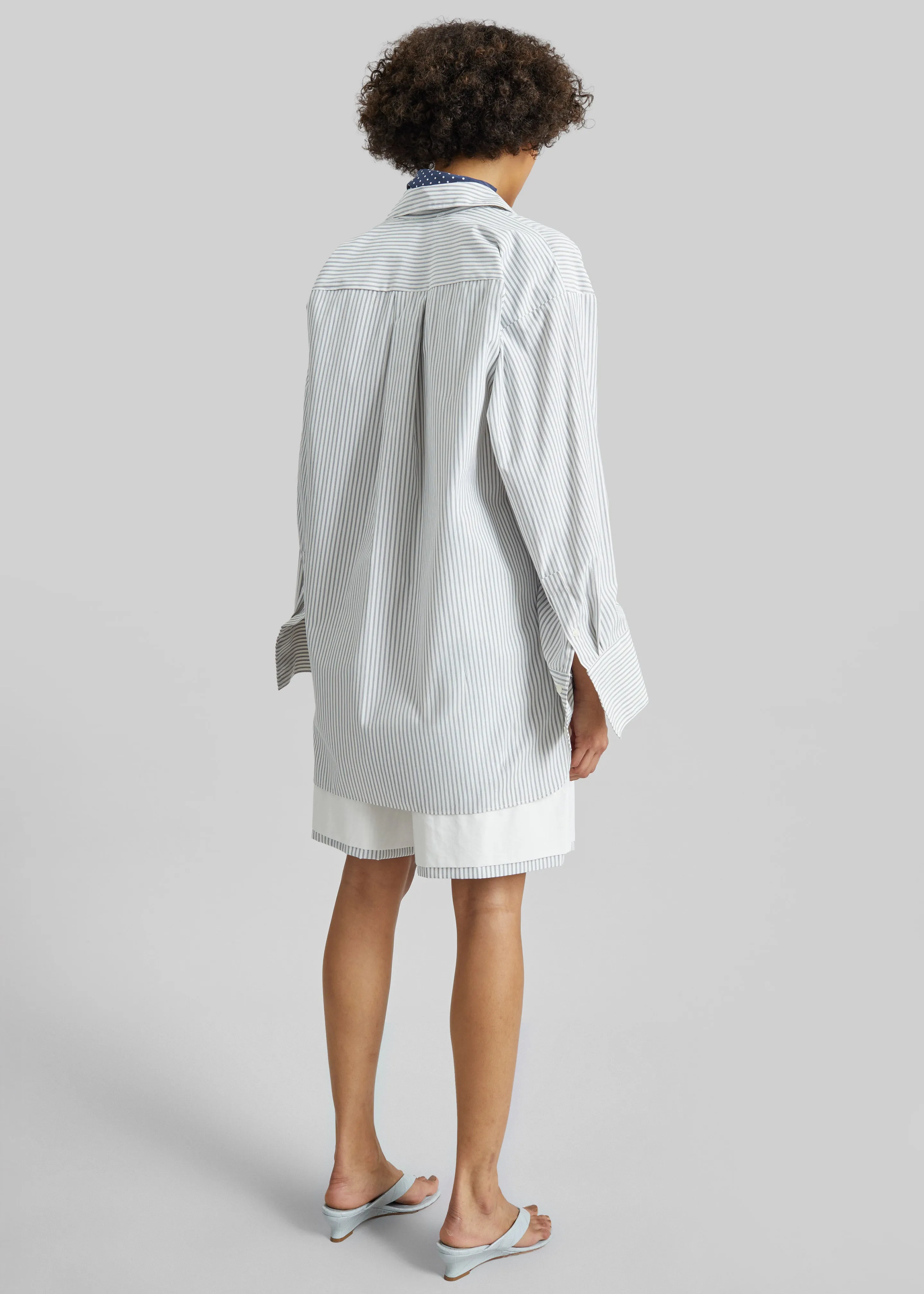 Menton Oversized Shirt - White/Blue Stripe sold by Frankie Shop product image thumbnail 5