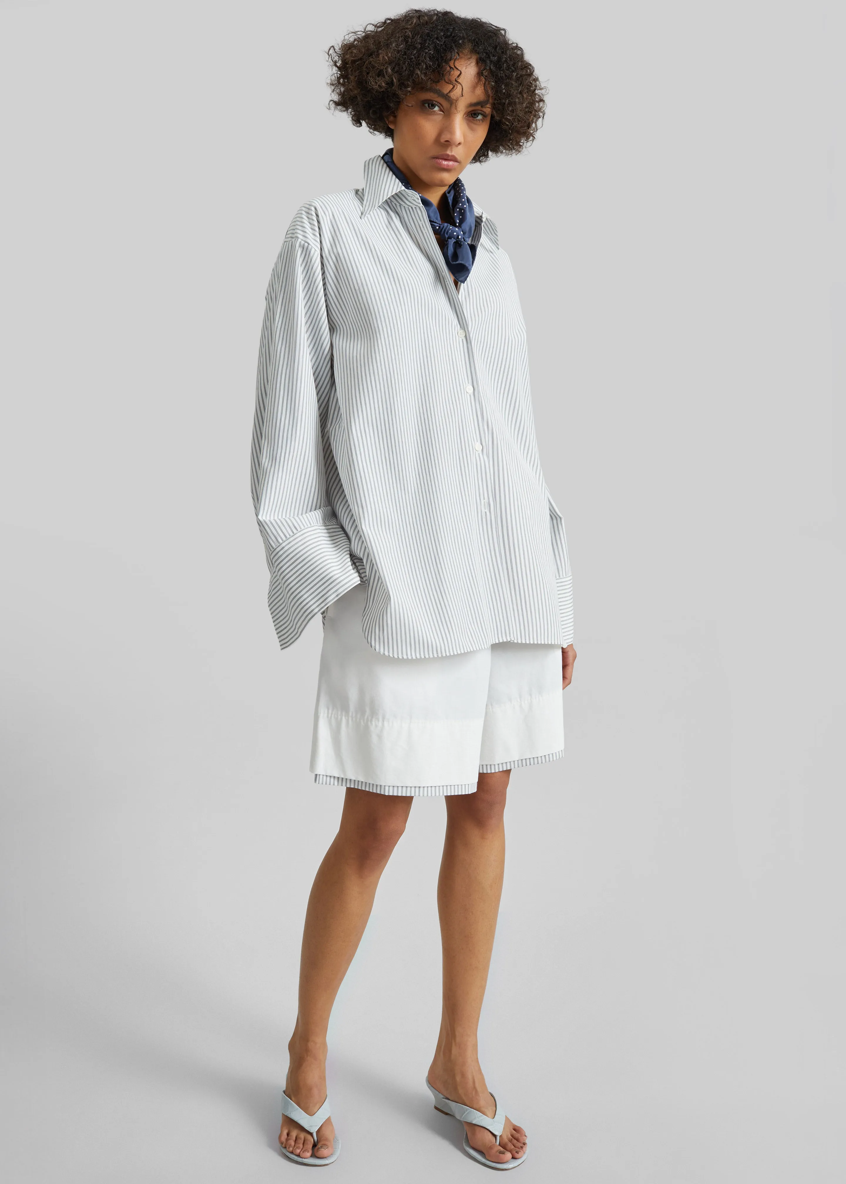 Menton Oversized Shirt - White/Blue Stripe sold by Frankie Shop product image thumbnail 4