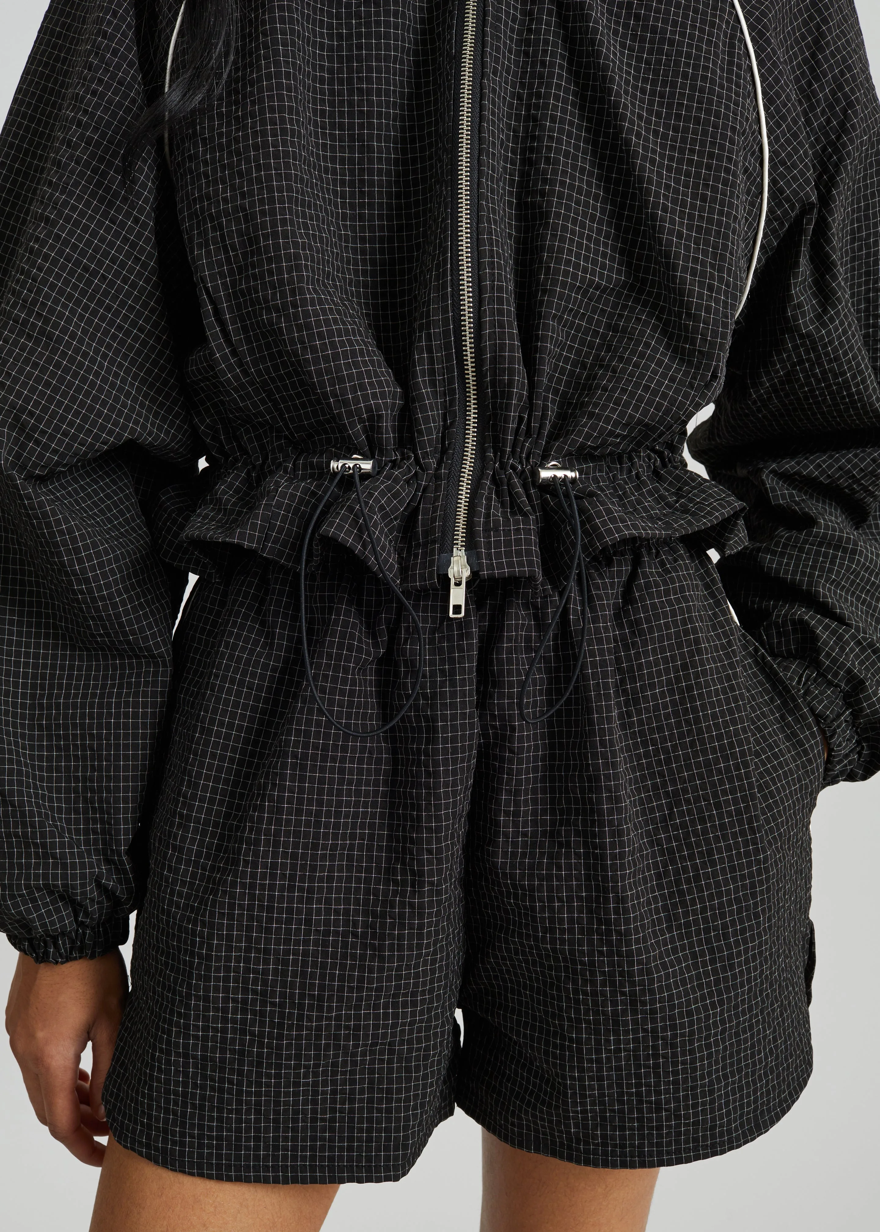 Arizona Seersucker Track Shorts - Checked Black sold by Frankie Shop product image thumbnail 4
