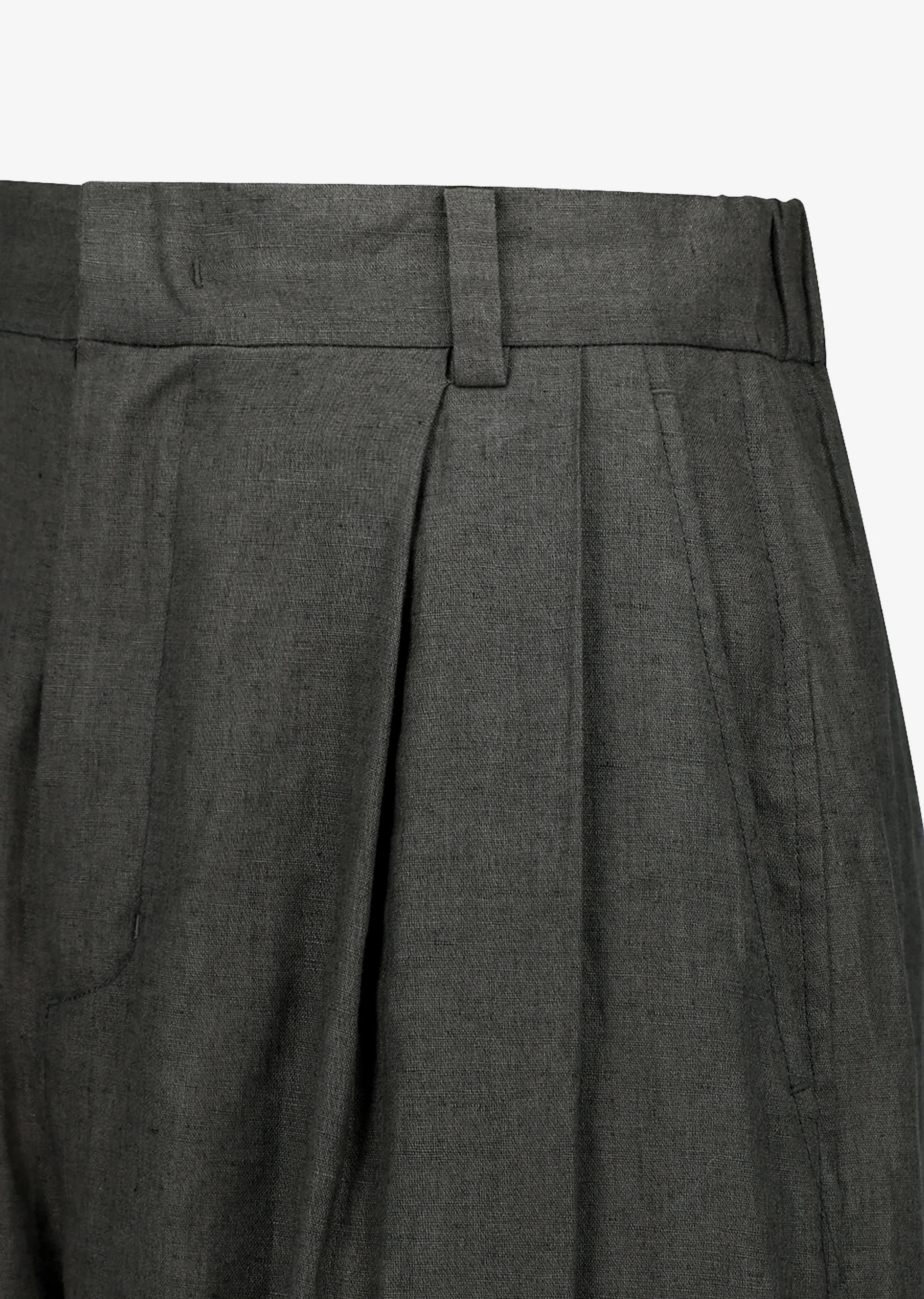 Amomento Linen Two Tuck Wide Pants - Khaki Grey sold by Frankie Shop product image thumbnail 5