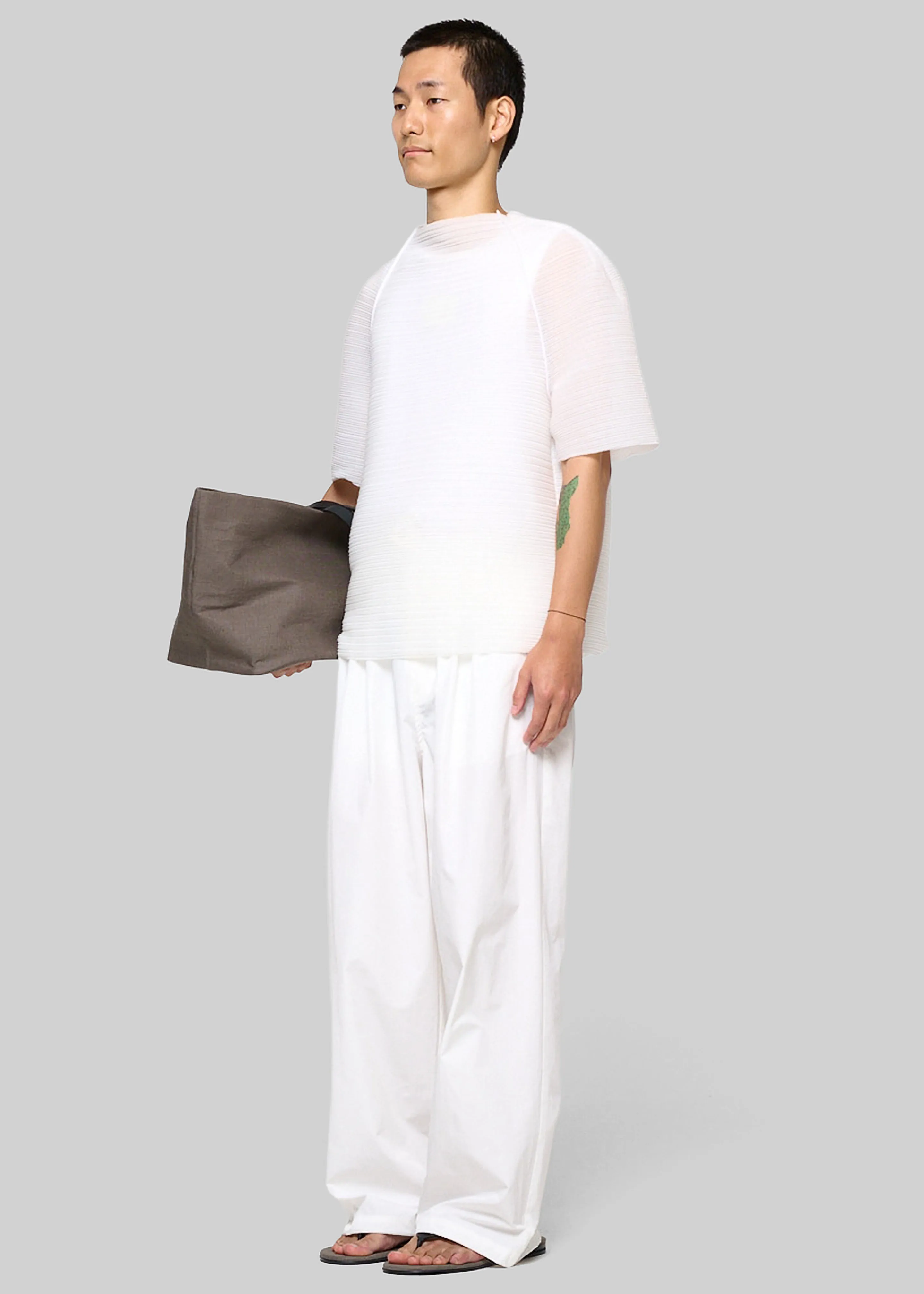 Amomento Men's Pleats Raglan Top - White sold by Frankie Shop product image thumbnail 3