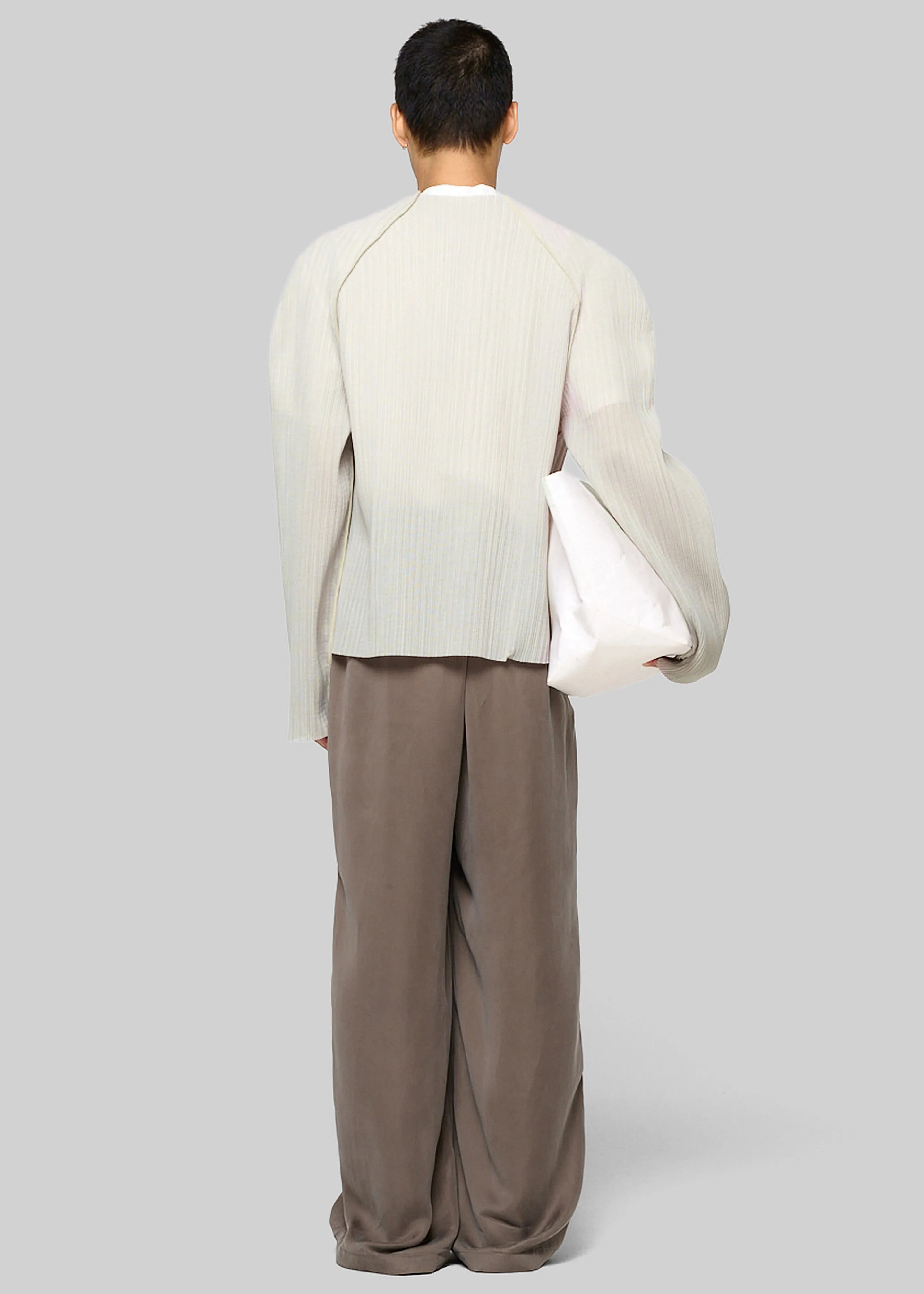 Amomento Pleats Zip Up Jumper - Beige sold by Frankie Shop product image thumbnail 4