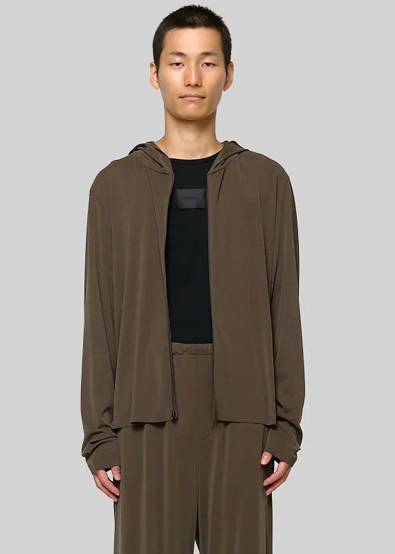 Amomento Jersey Hooded Jumper - Brown made by Amomento