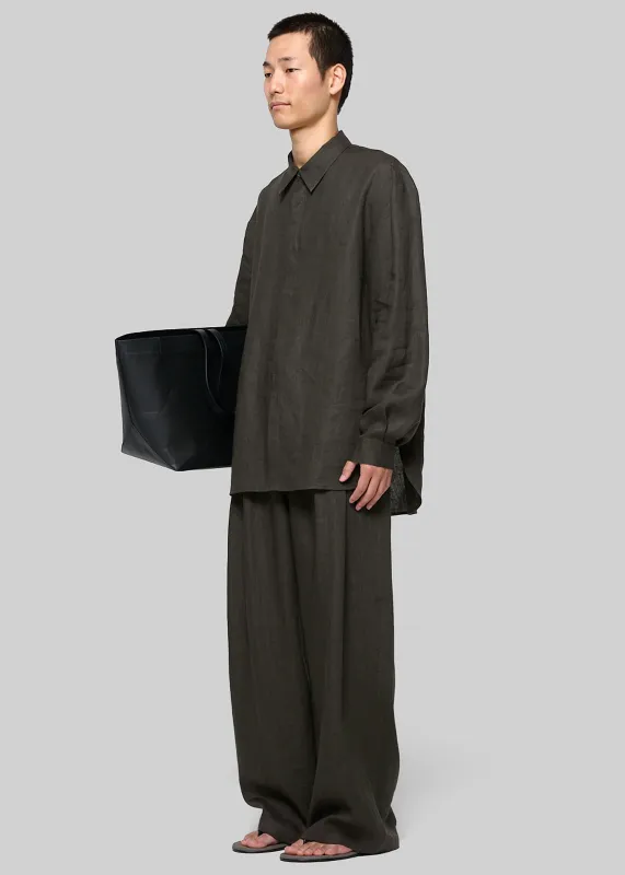 Amomento Linen Oversized Shirt - Khaki Grey made by Amomento
