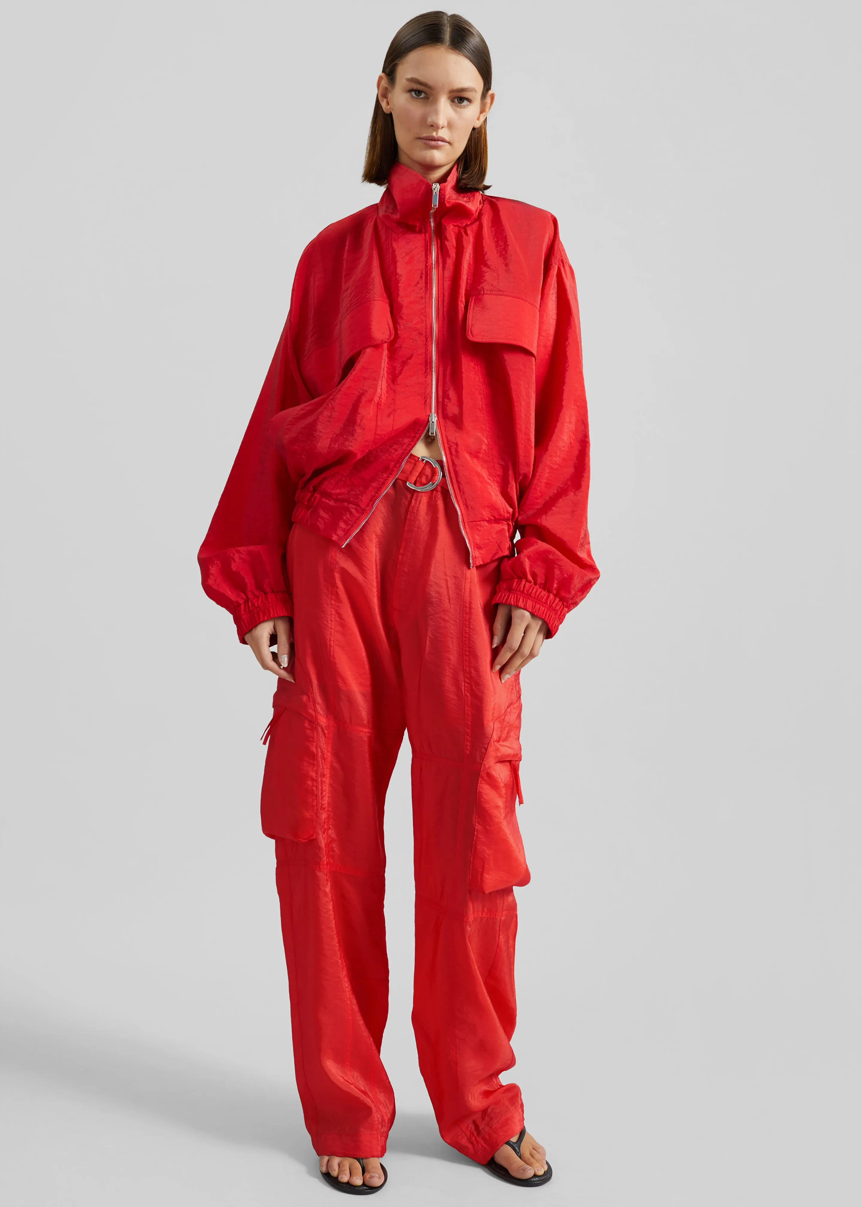 Drea Sheer Bomber Jacket - Red sold by Frankie Shop product image thumbnail 5