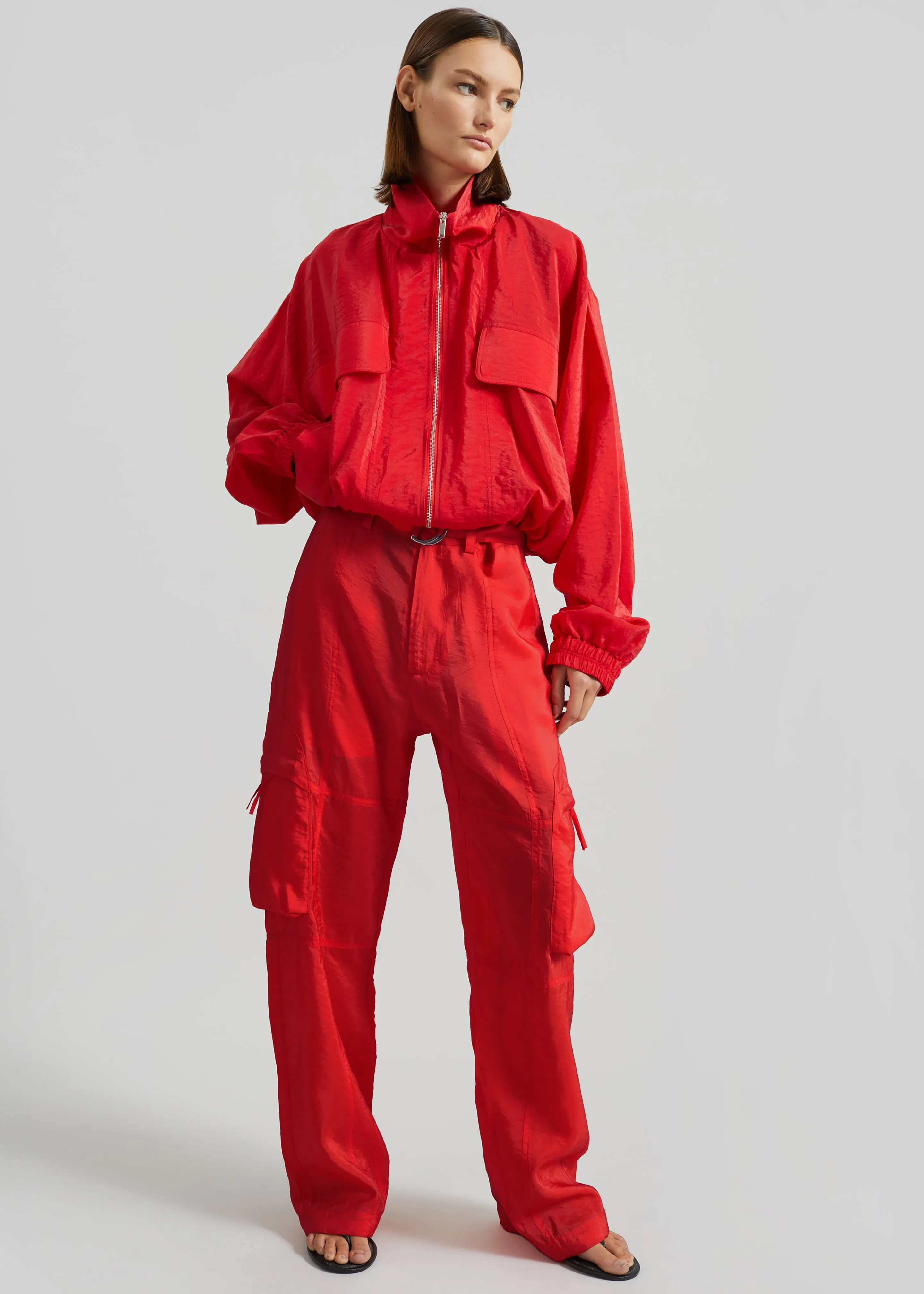 Drea Sheer Bomber Jacket - Red sold by Frankie Shop product image thumbnail 3