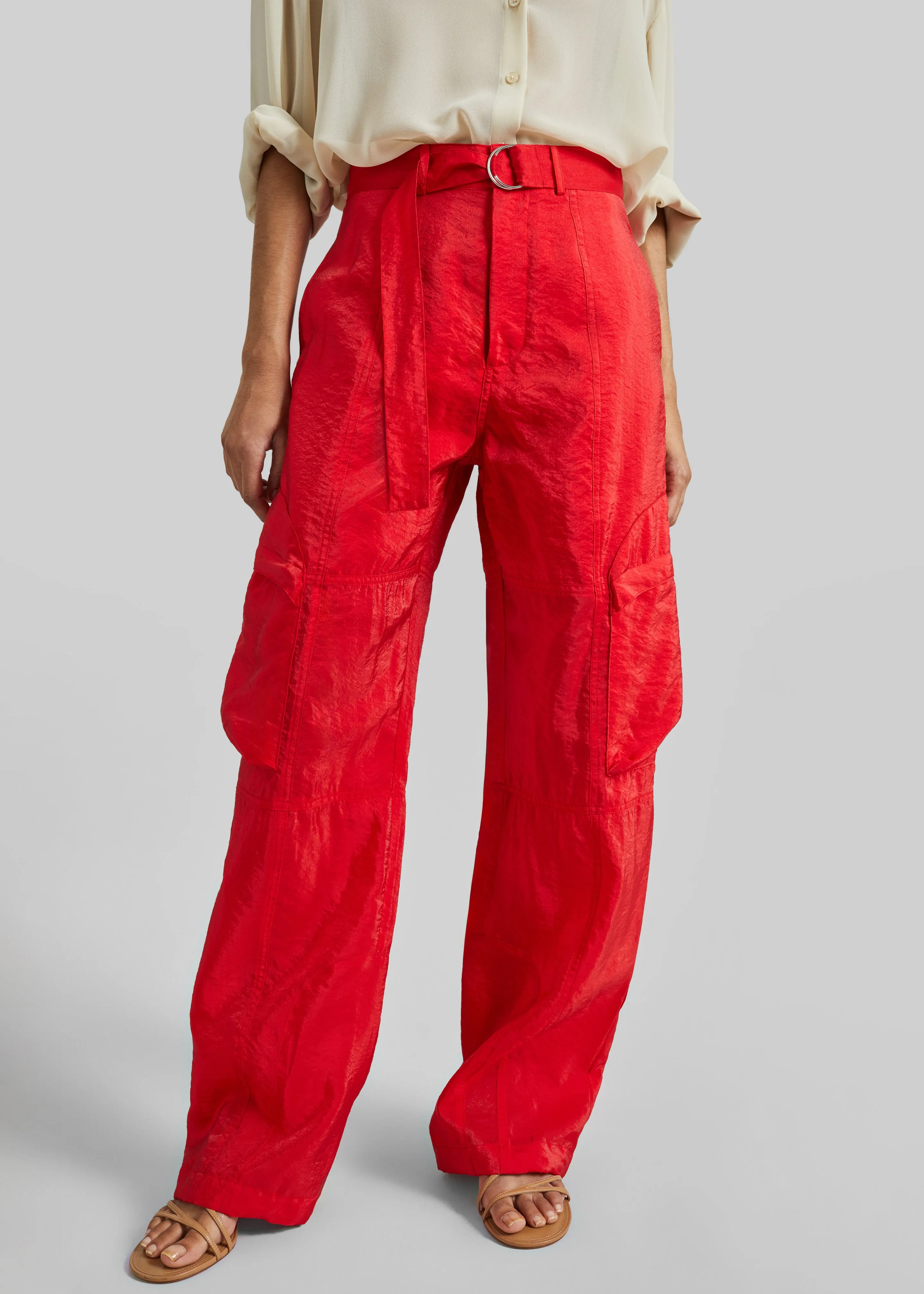 Kelly Sheer Cargo Pants - Red sold by Frankie Shop product image thumbnail 3