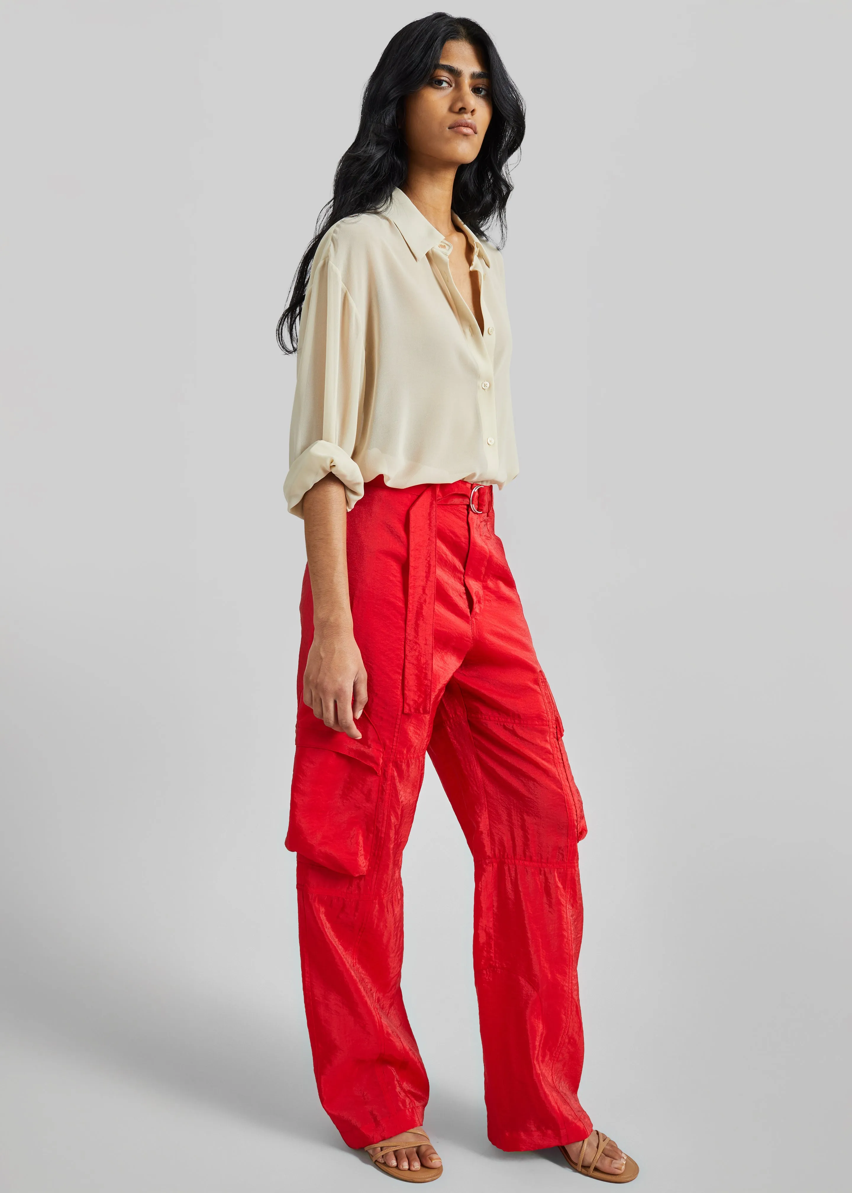Kelly Sheer Cargo Pants - Red sold by Frankie Shop product image thumbnail 5