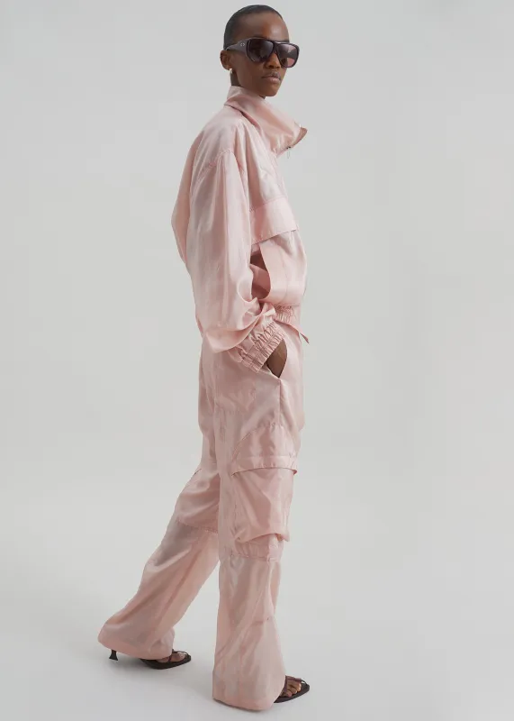 Kelly Sheer Cargo Pants - Pink made by Frankie Shop