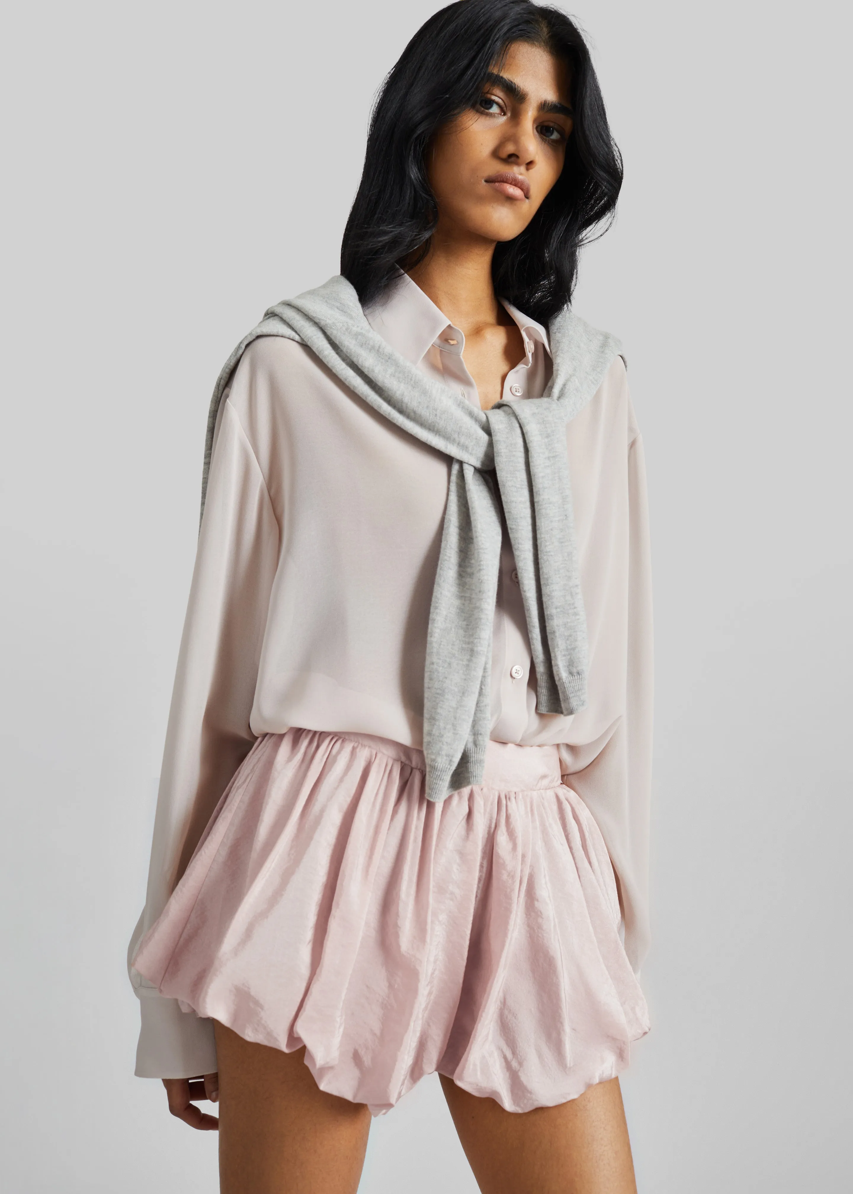 Alina Bubble Hem Shorts - Faded Pink sold by Frankie Shop product image thumbnail 2