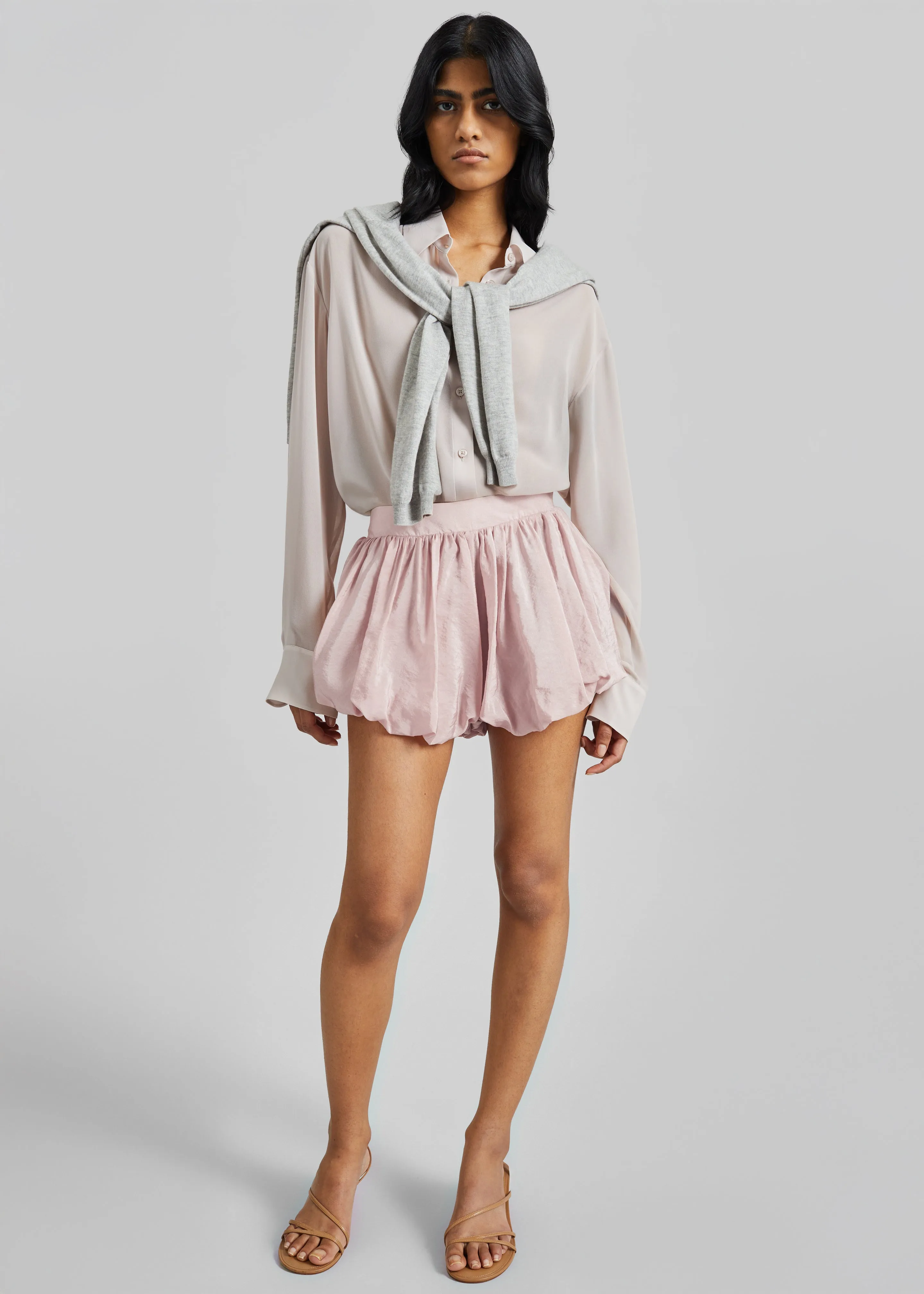 Alina Bubble Hem Shorts - Faded Pink sold by Frankie Shop product image thumbnail 3