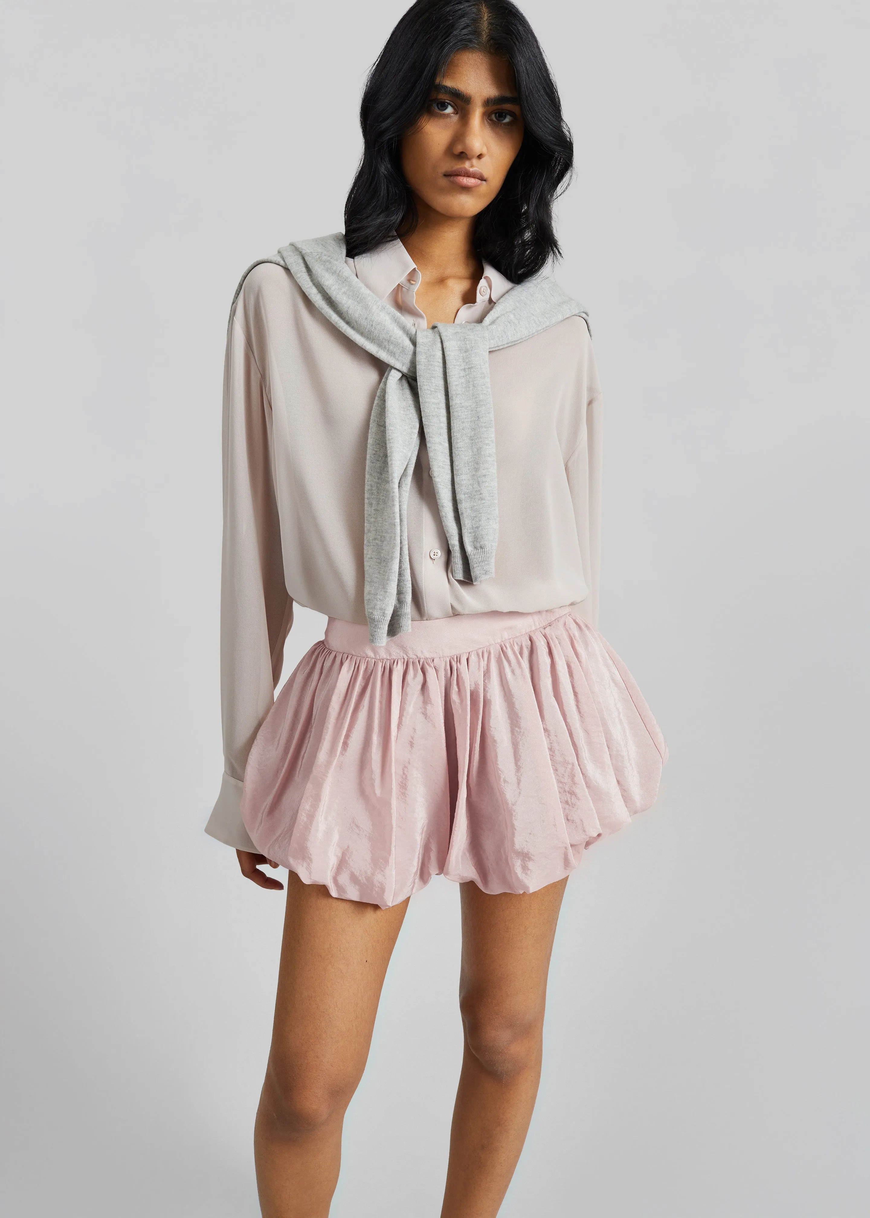 Alina Bubble Hem Shorts - Faded Pink sold by Frankie Shop product image thumbnail 5