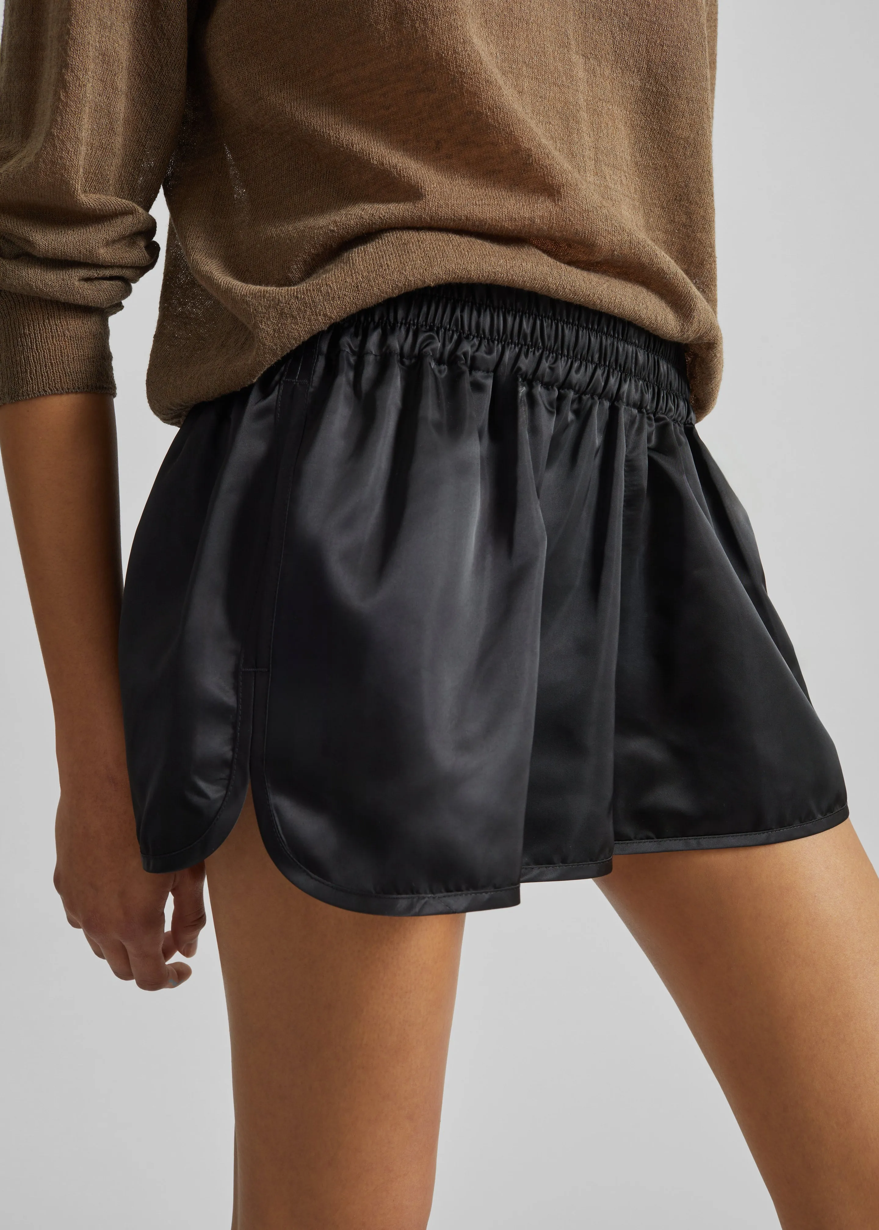 Zafra Satin Mini Shorts - Black sold by Frankie Shop product image thumbnail 3