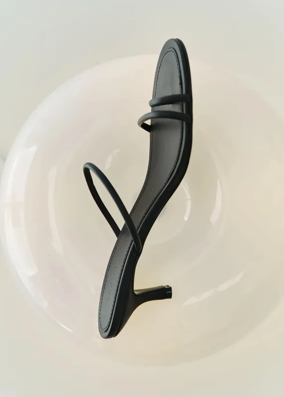 St. Agni Minimal Strap Heels - Black made by St. Agni