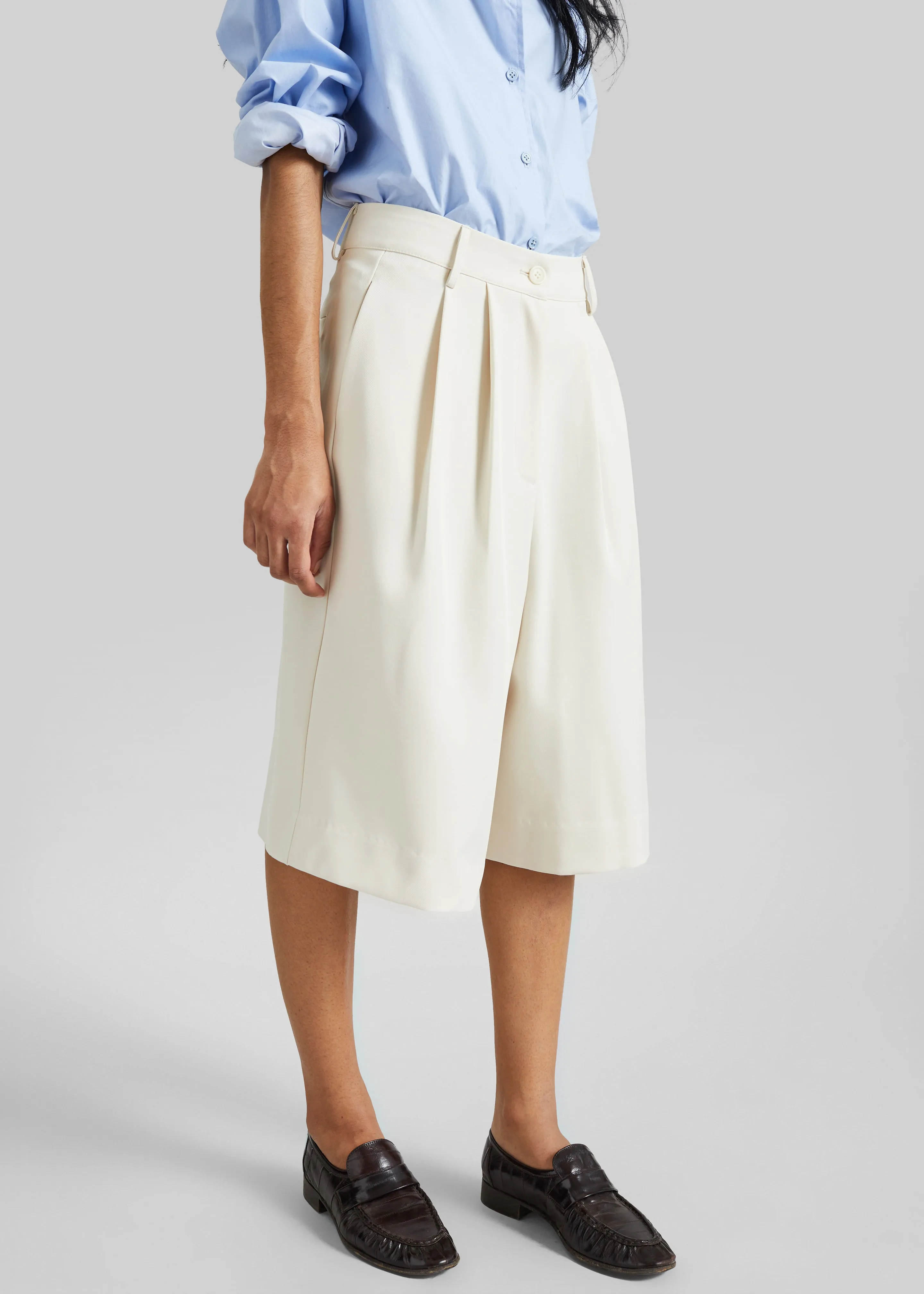 Martel Pleated Bermuda Shorts - Cream sold by Frankie Shop product image thumbnail 2