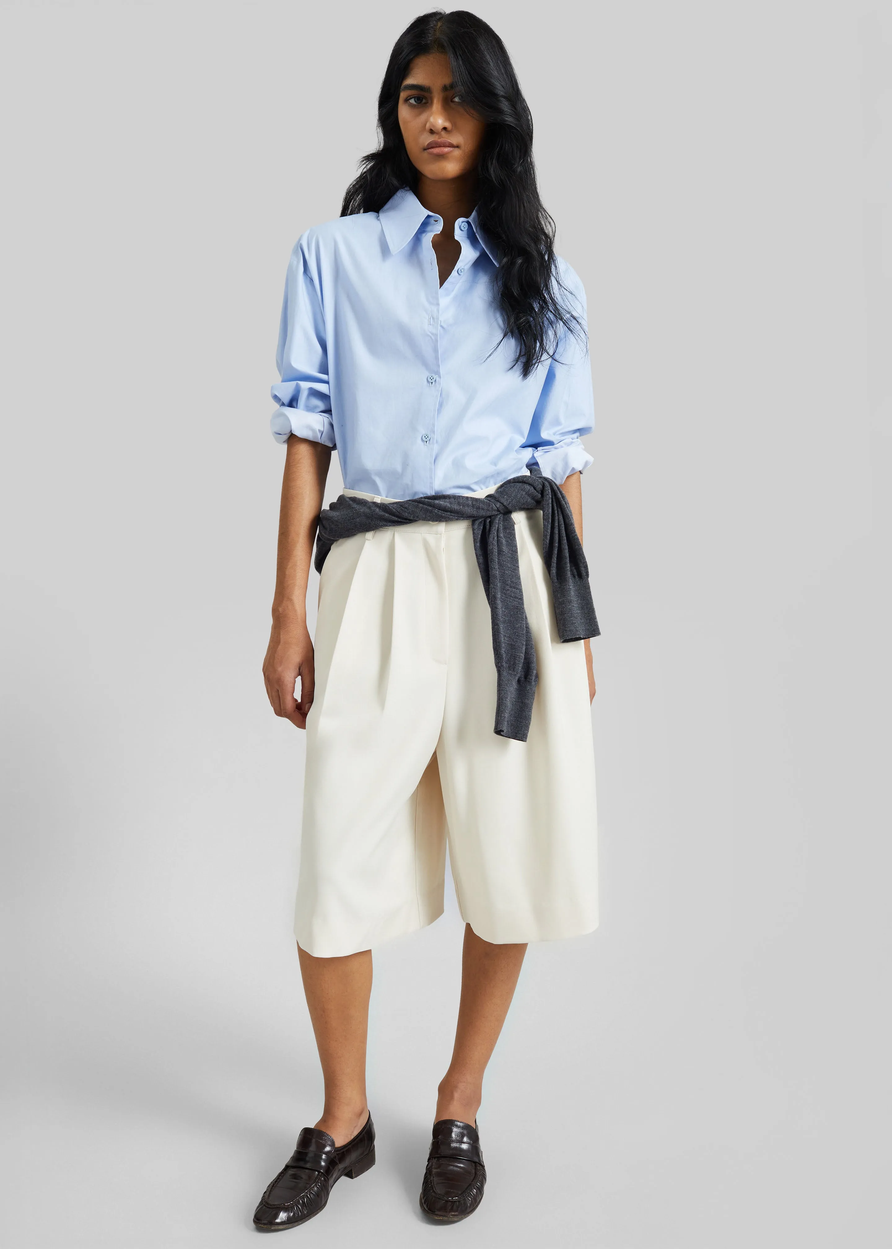 Martel Pleated Bermuda Shorts - Cream sold by Frankie Shop product image thumbnail 3