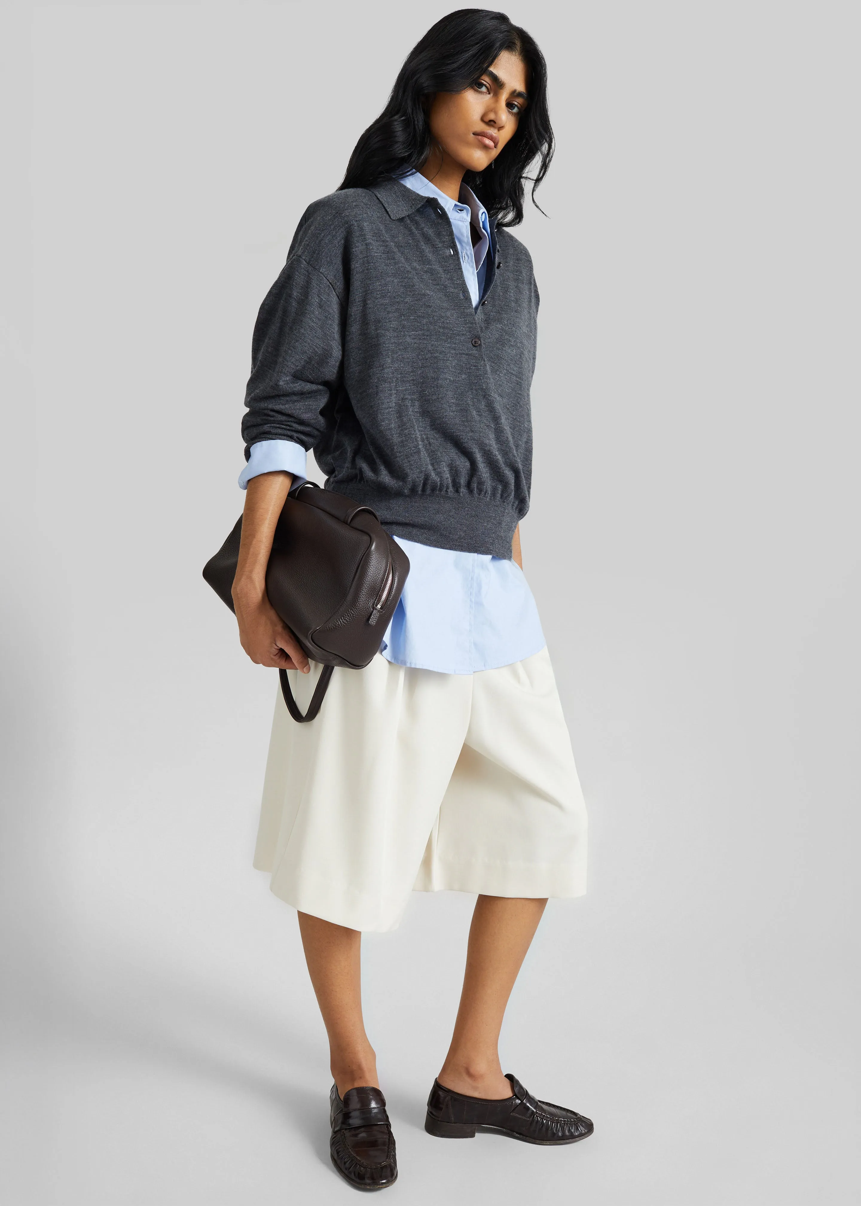 Martel Pleated Bermuda Shorts - Cream sold by Frankie Shop product image thumbnail 5