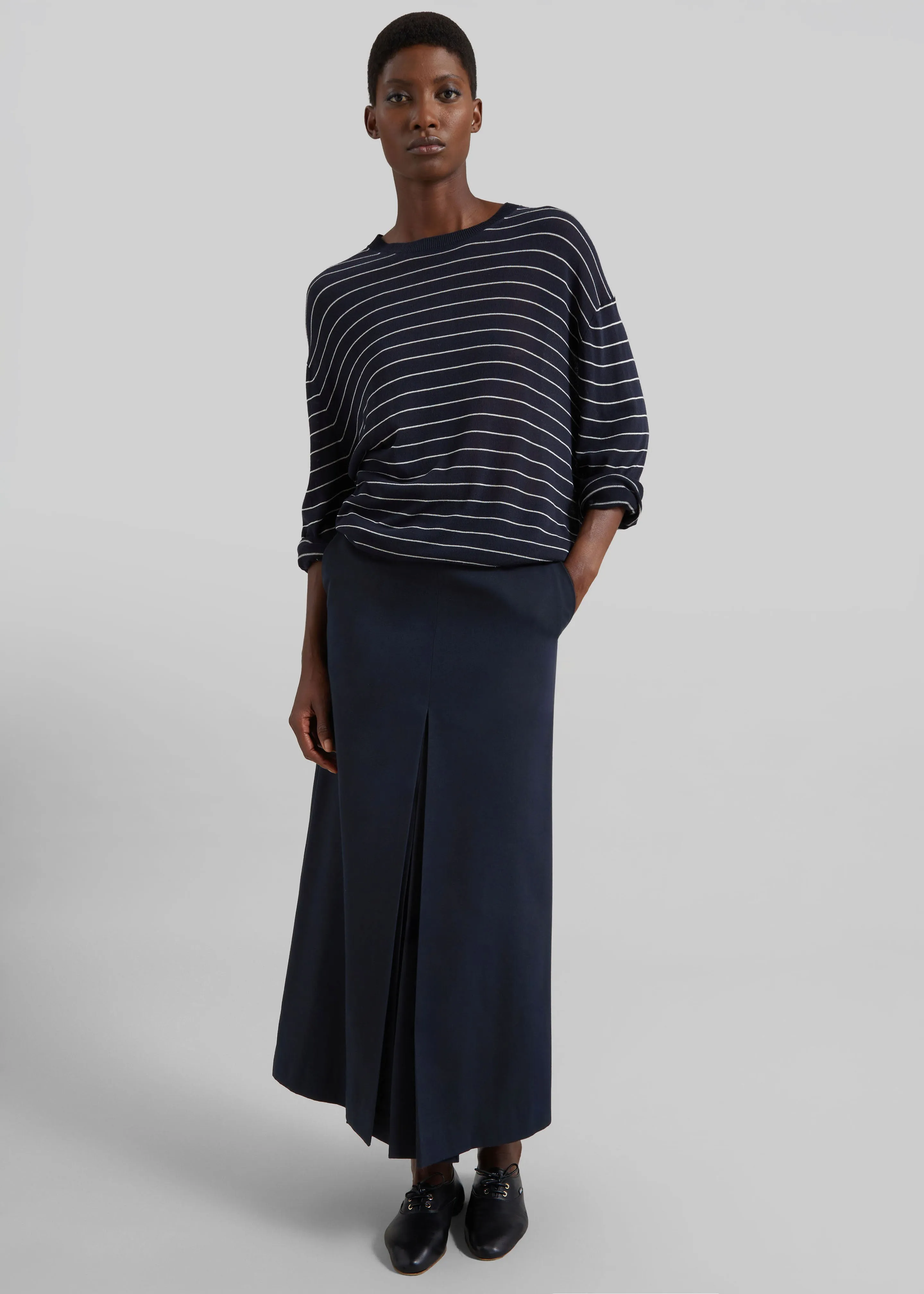 Lisle Front Slit Pencil Skirt - Navy sold by Frankie Shop product image thumbnail 4