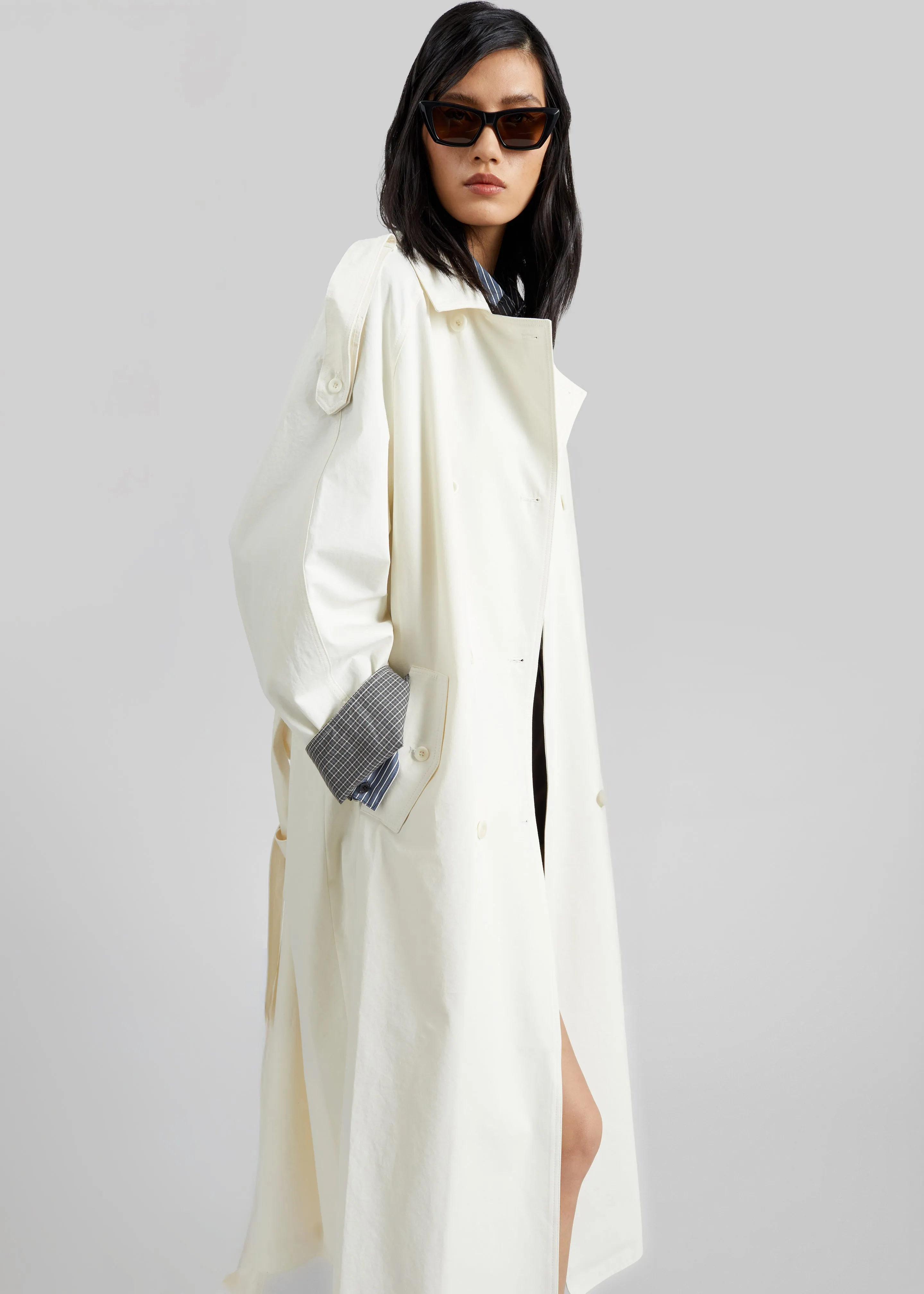 Brion Contrast Cuff Trench Coat - Cream sold by Frankie Shop product image thumbnail 5