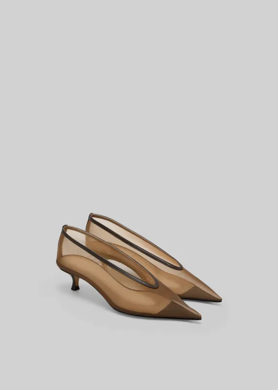 Le Monde Beryl Babouche Kitten Heels - Brown made by Le Monde Beryl