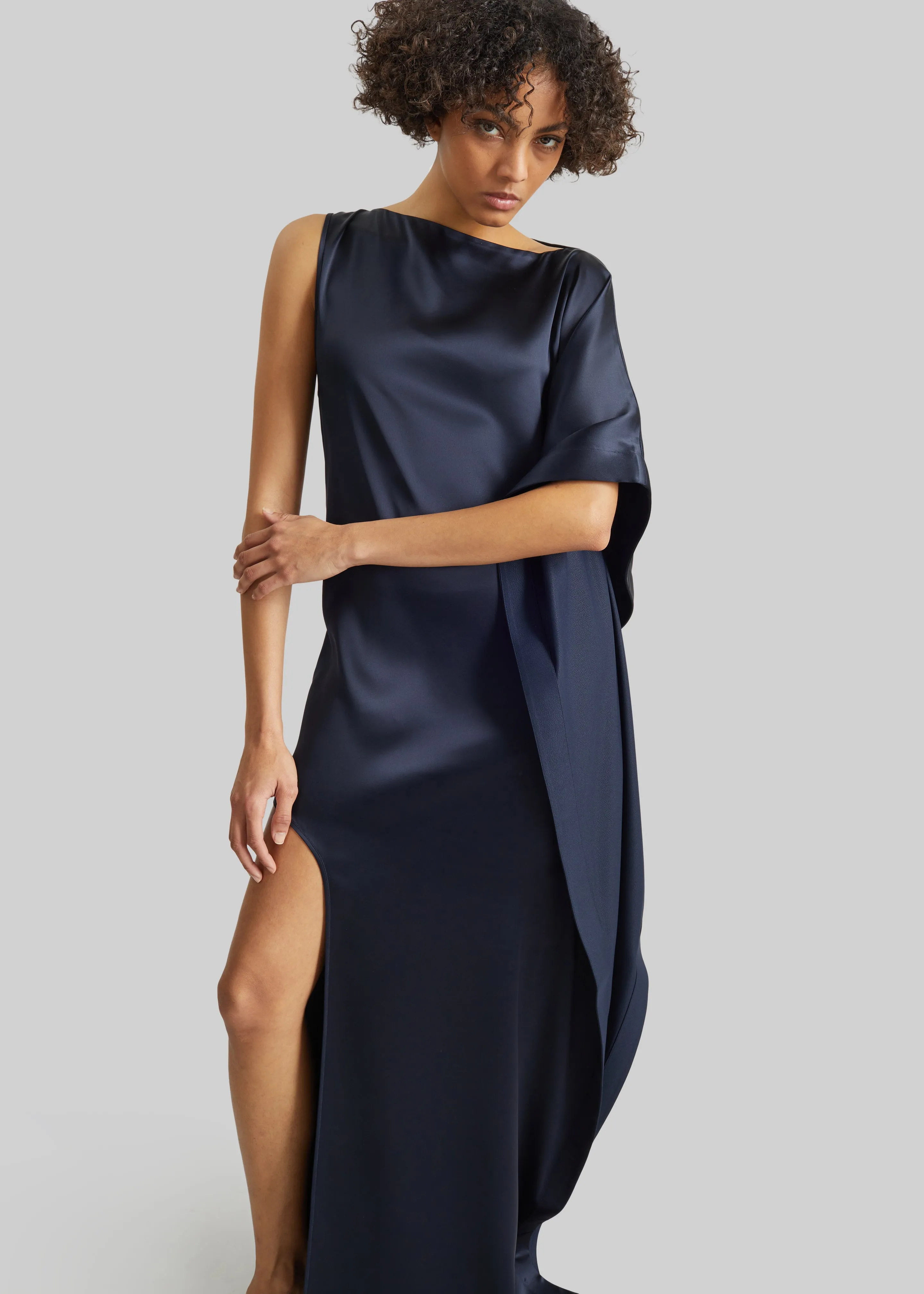Bevza Asymmetric Maxi Dress - Dark Ink Navy sold by Frankie Shop product image thumbnail 4
