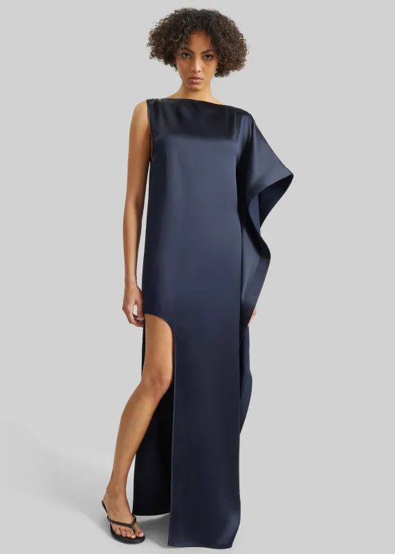 Bevza Asymmetric Maxi Dress - Dark Ink Navy made by Bevza