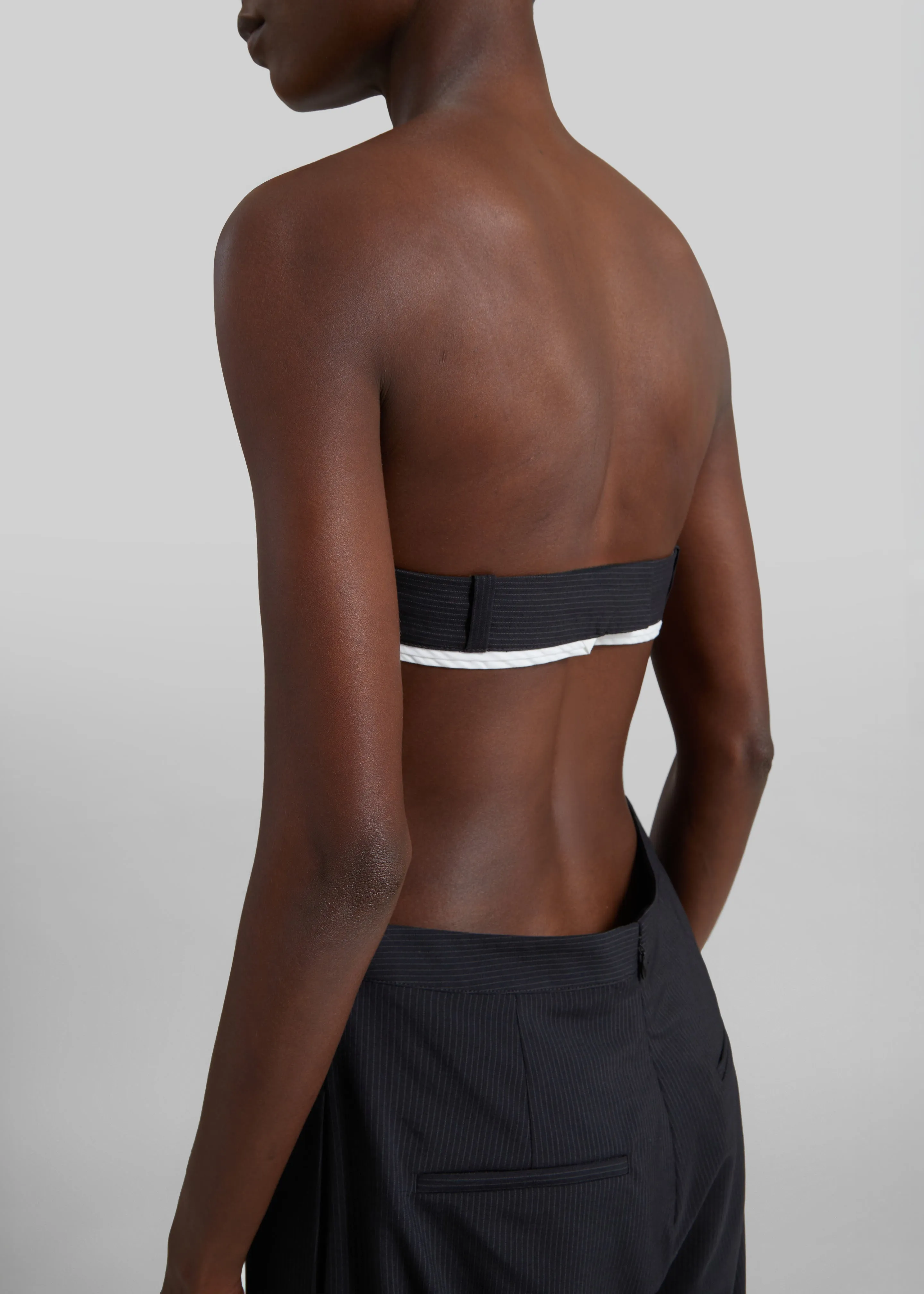 St. Agni Wool Pinstripe Deconstructed Jumpsuit - Fine Pinstripe sold by Frankie Shop product image thumbnail 3