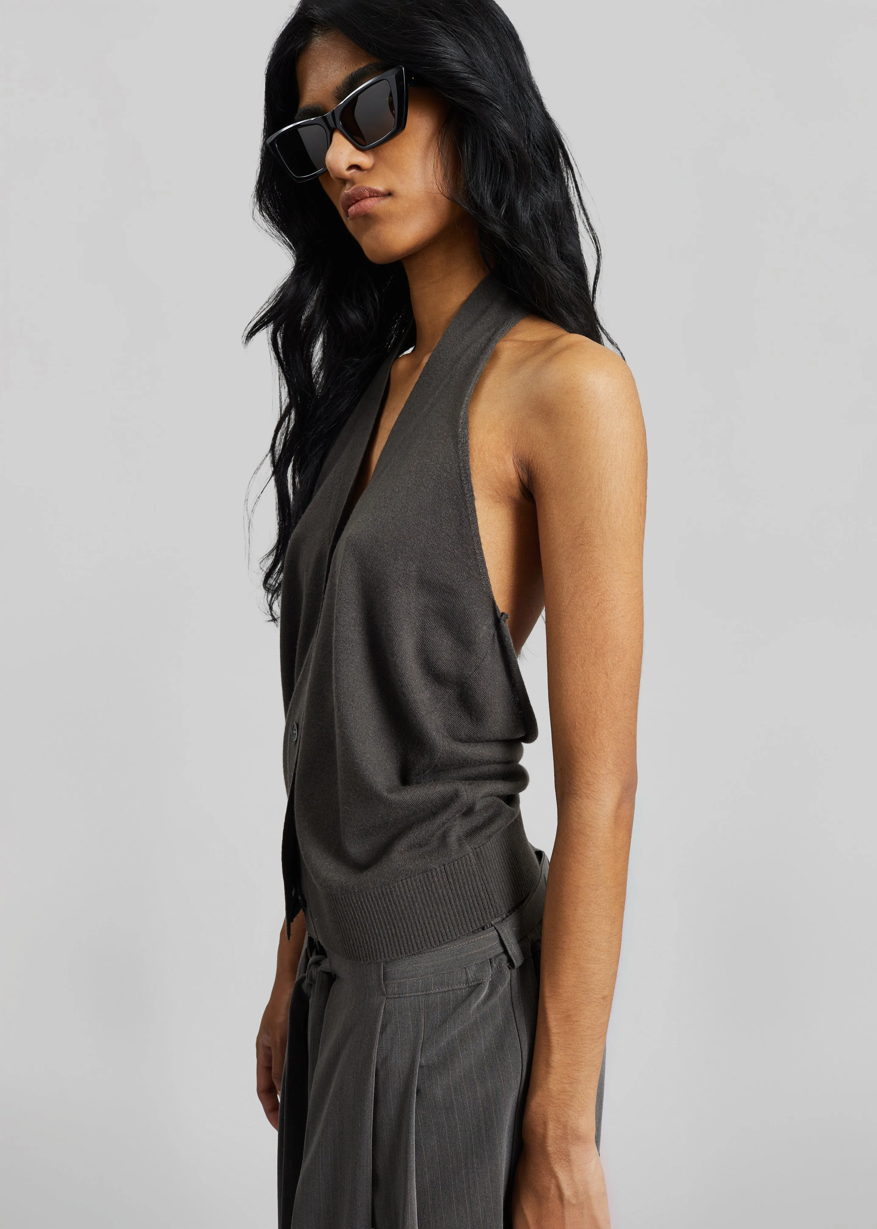 Nimi Knit Halter Top - Charcoal sold by Frankie Shop product image thumbnail 2