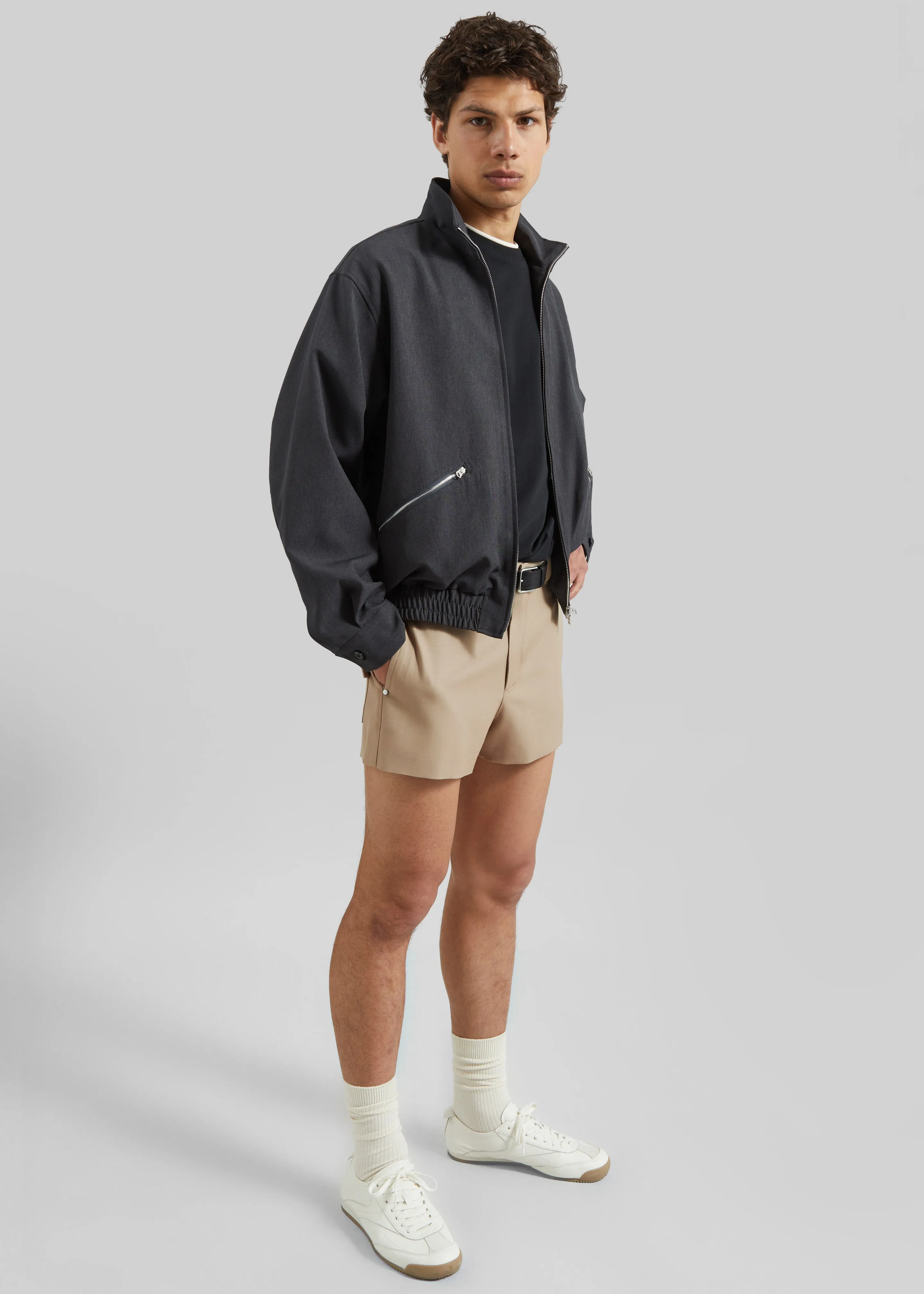 Louis Gabriel Nouchi Wool Suit Shorts - Sand sold by Frankie Shop