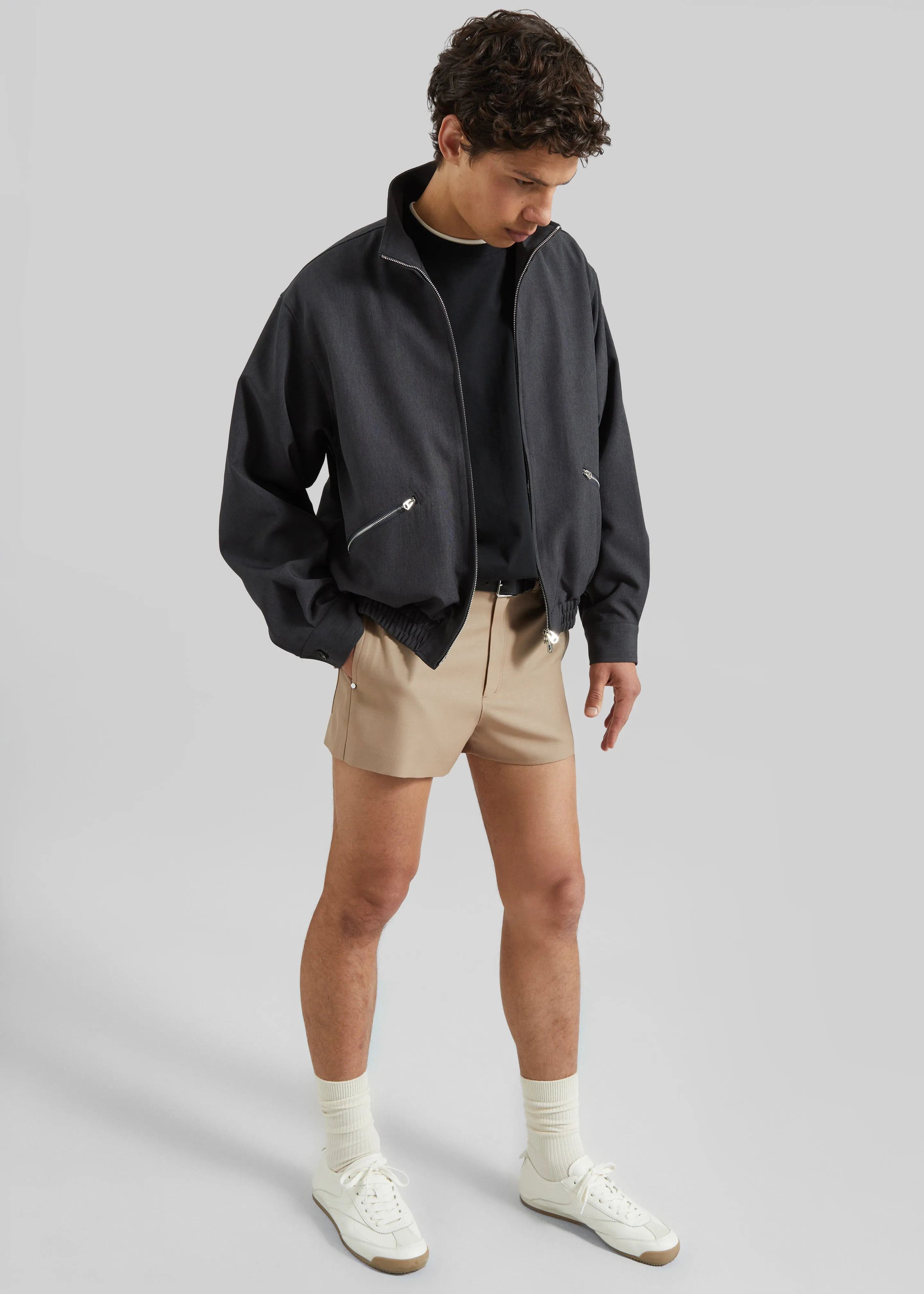 Louis Gabriel Nouchi Wool Suit Shorts - Sand sold by Frankie Shop product image thumbnail 4