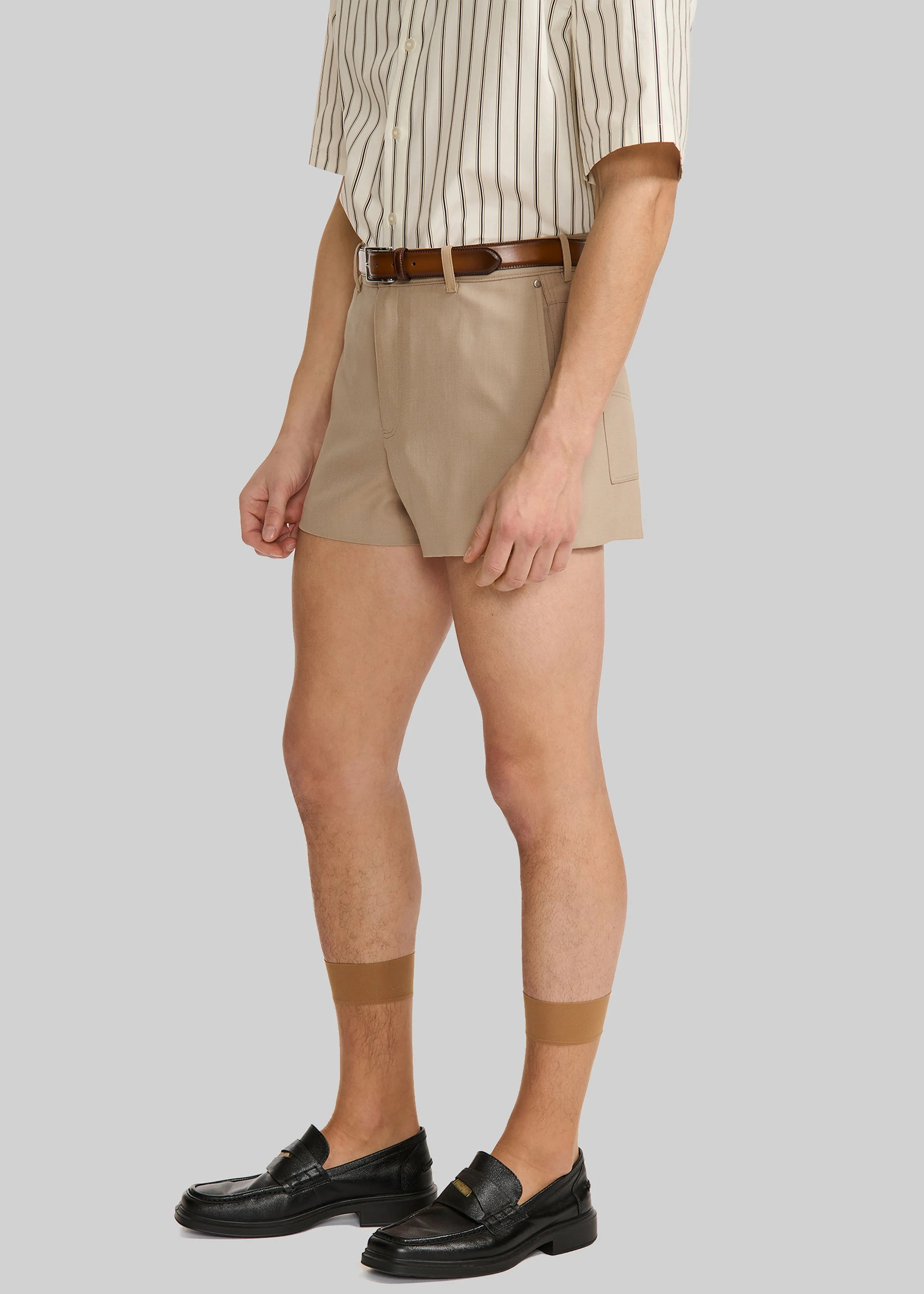 Louis Gabriel Nouchi Wool Suit Shorts - Sand sold by Frankie Shop product image thumbnail 2