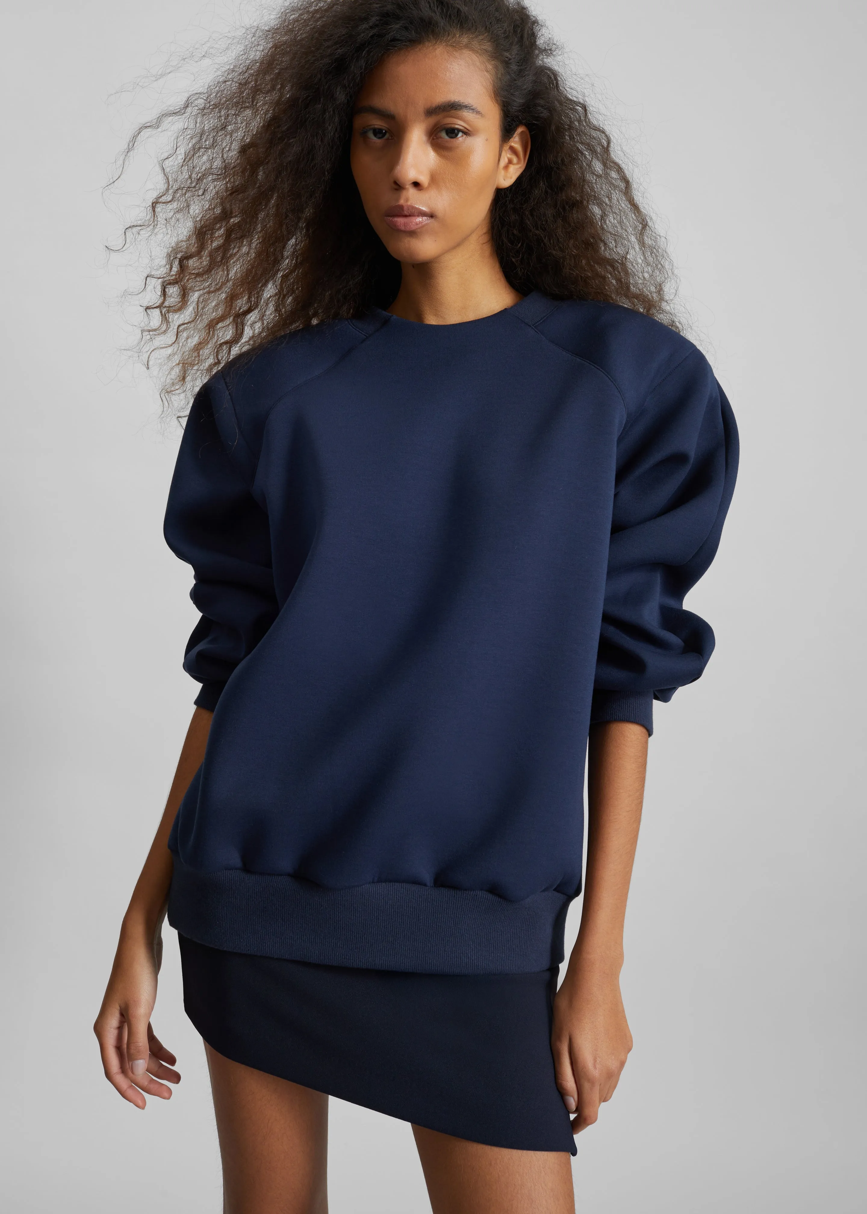 Leian Neoprene Padded Sweatshirt - Navy sold by Frankie Shop product image thumbnail 5
