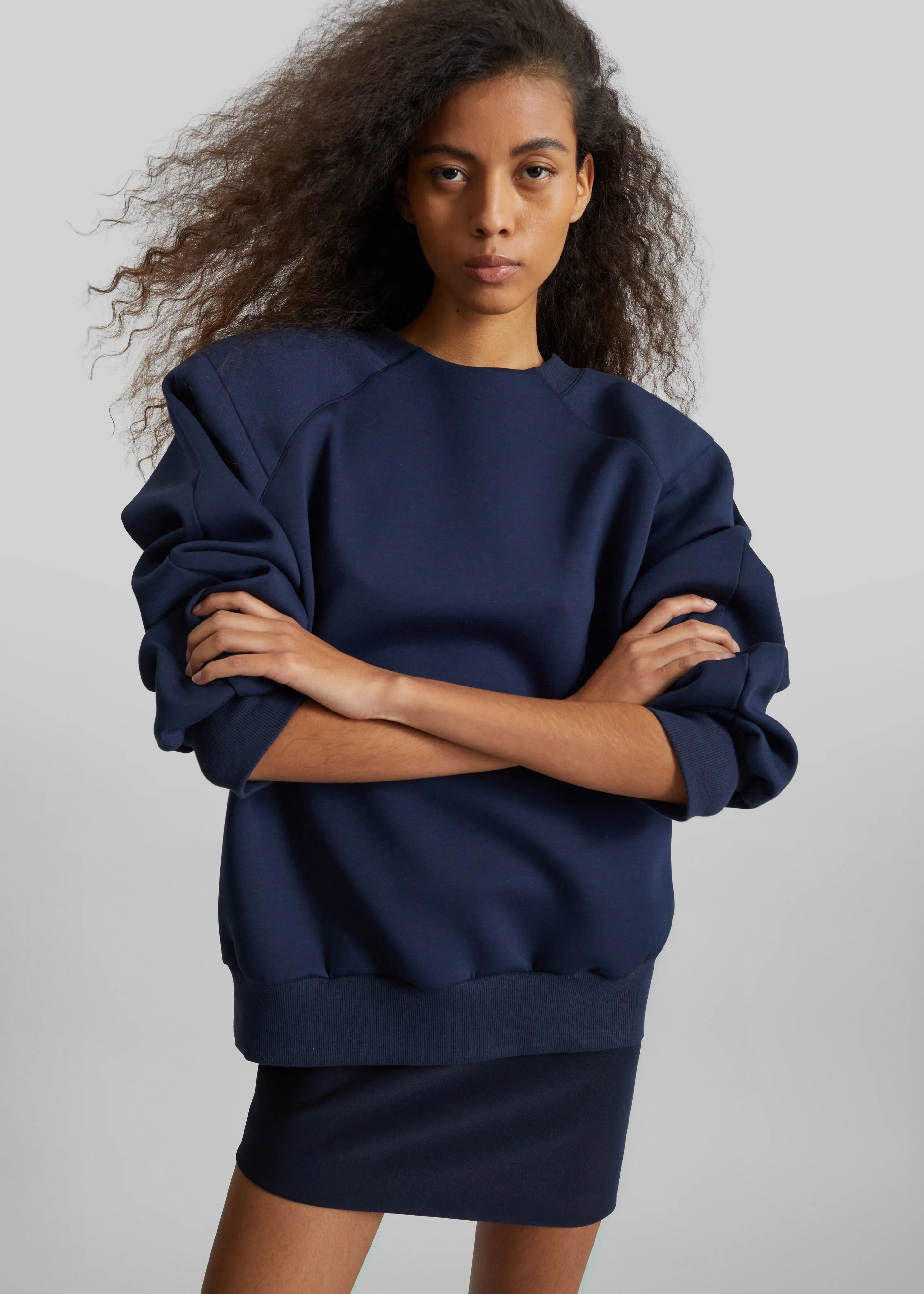 Leian Neoprene Padded Sweatshirt - Navy sold by Frankie Shop product image thumbnail 2