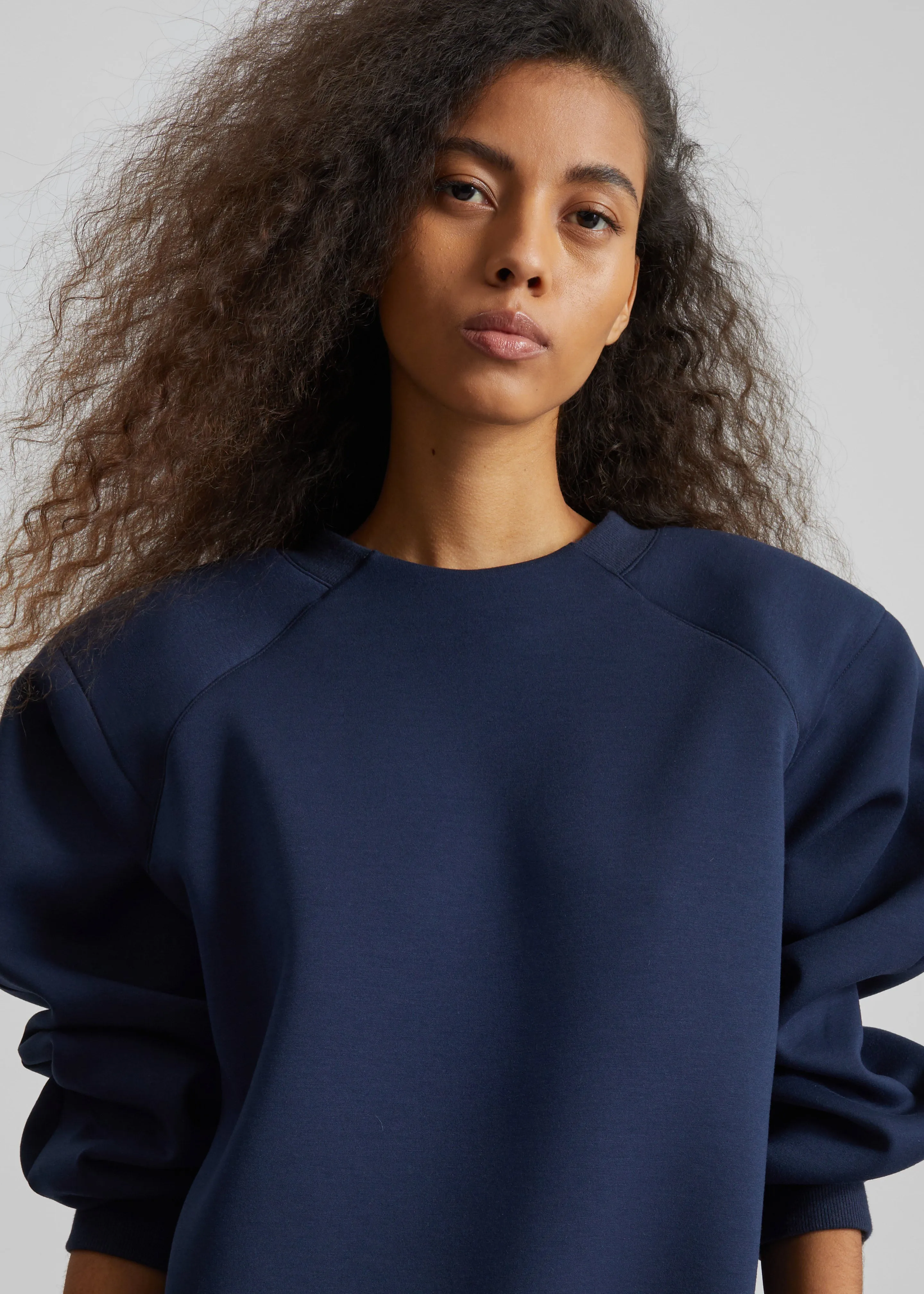 Leian Neoprene Padded Sweatshirt - Navy sold by Frankie Shop product image thumbnail 3