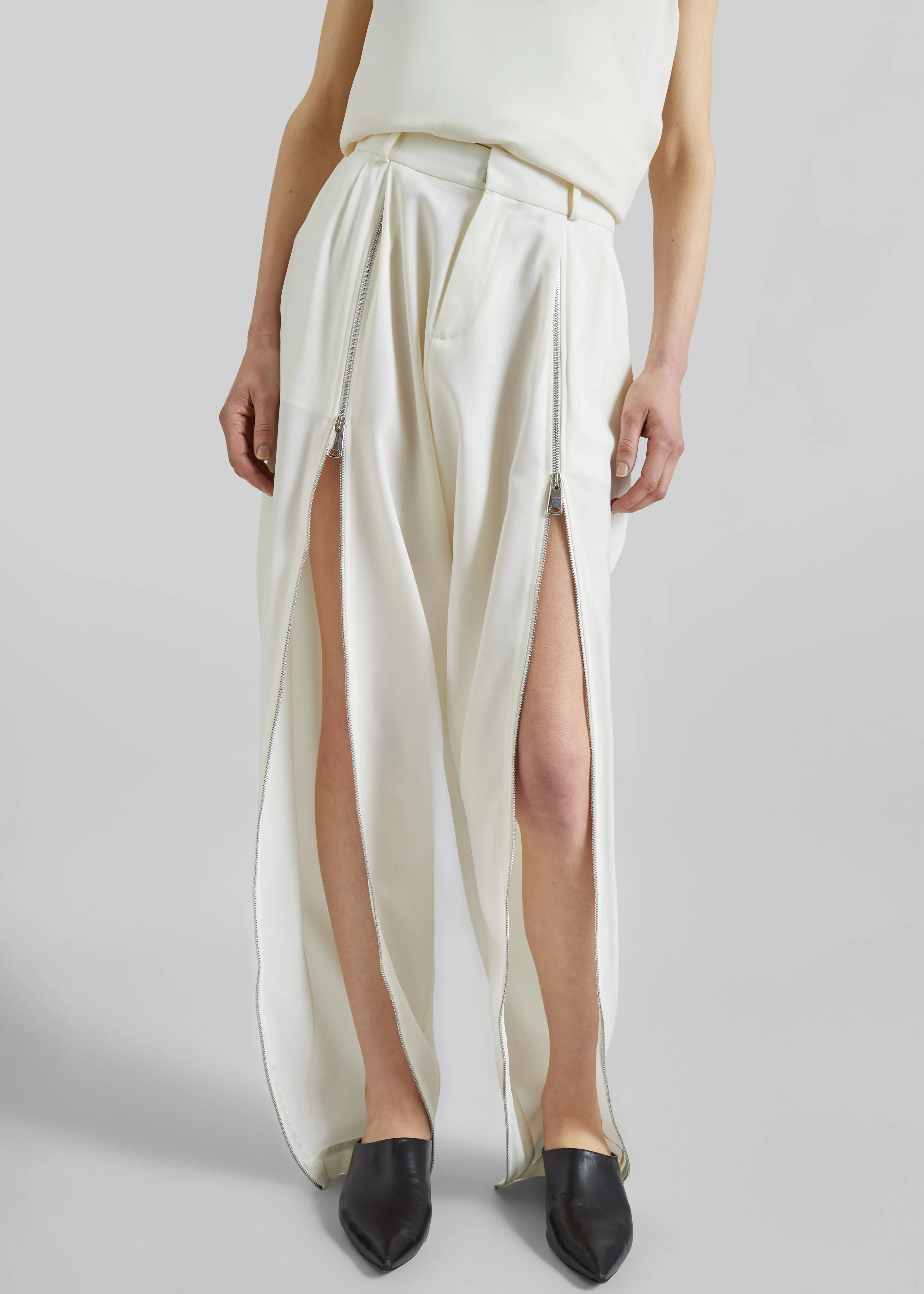 Coperni Double Zipped Sarouel Pants - White sold by Frankie Shop product image thumbnail 2