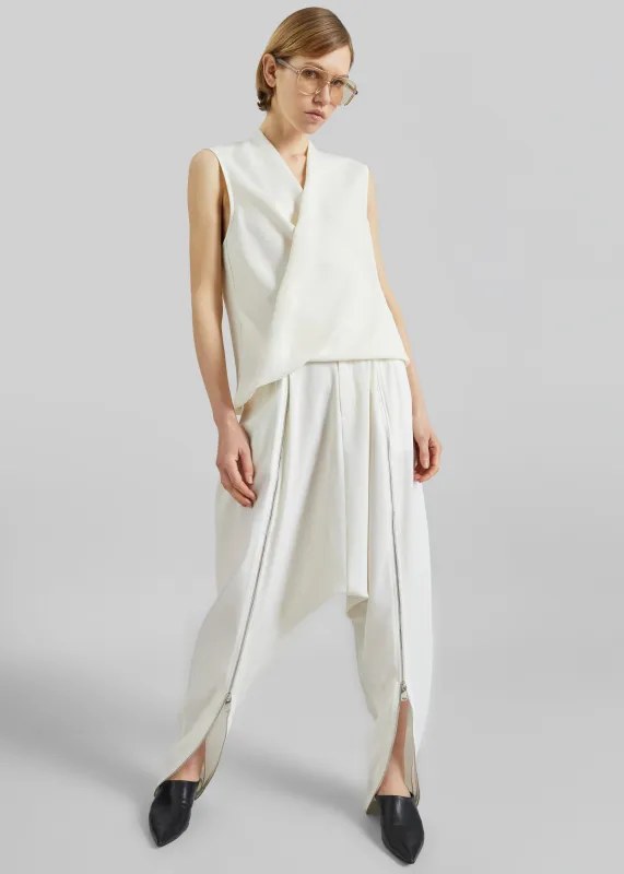 Coperni Double Zipped Sarouel Pants - White made by Coperni Paris